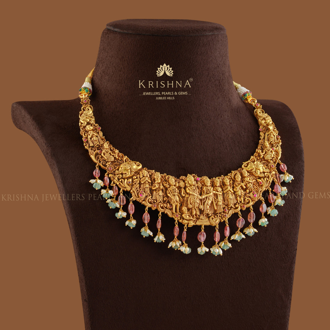 Venkateshwara Kalayanam Gold Necklace - Krishna Jewellers Pearls and Gems