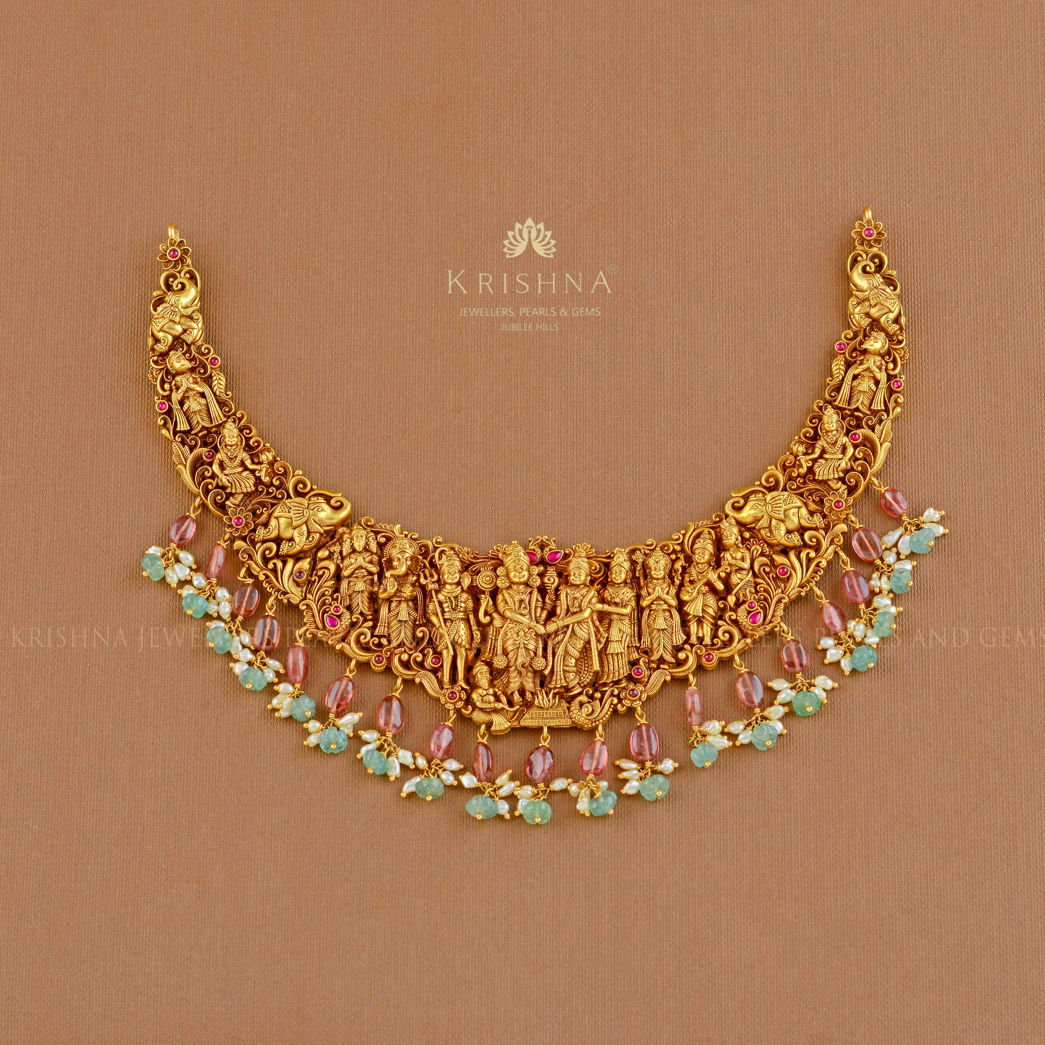Venkateshwara Kalayanam Gold Necklace - Krishna Jewellers Pearls and Gems
