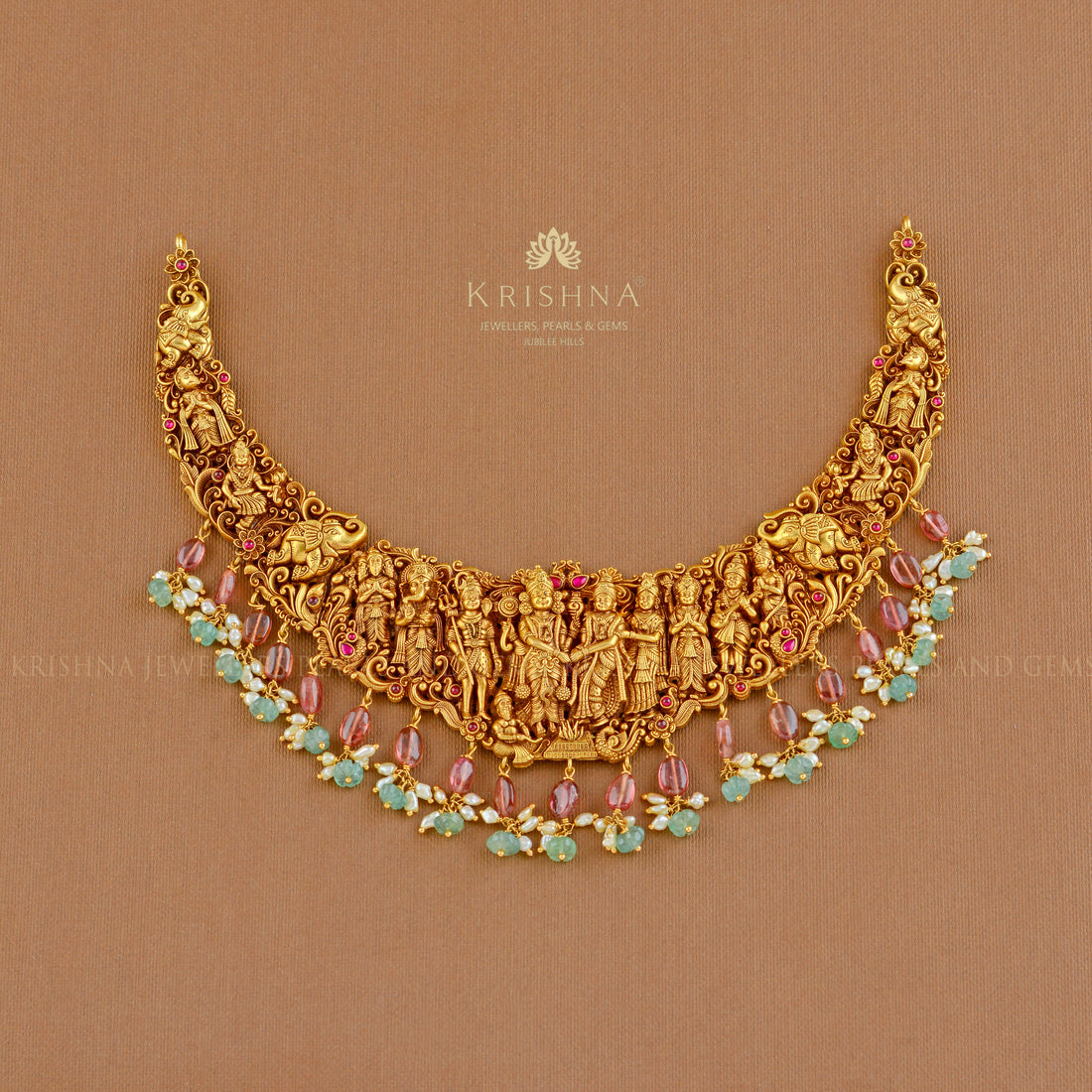Venkateshwara Kalayanam Gold Necklace - Krishna Jewellers Pearls and Gems
