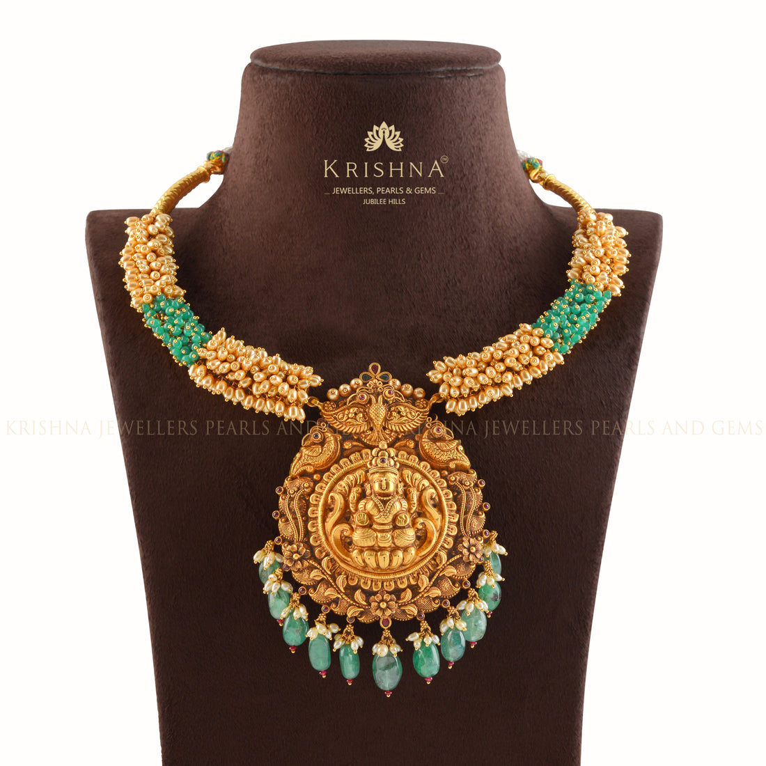Gold Pearl Kanti Necklace - Krishna Jewellers Pearls and Gems