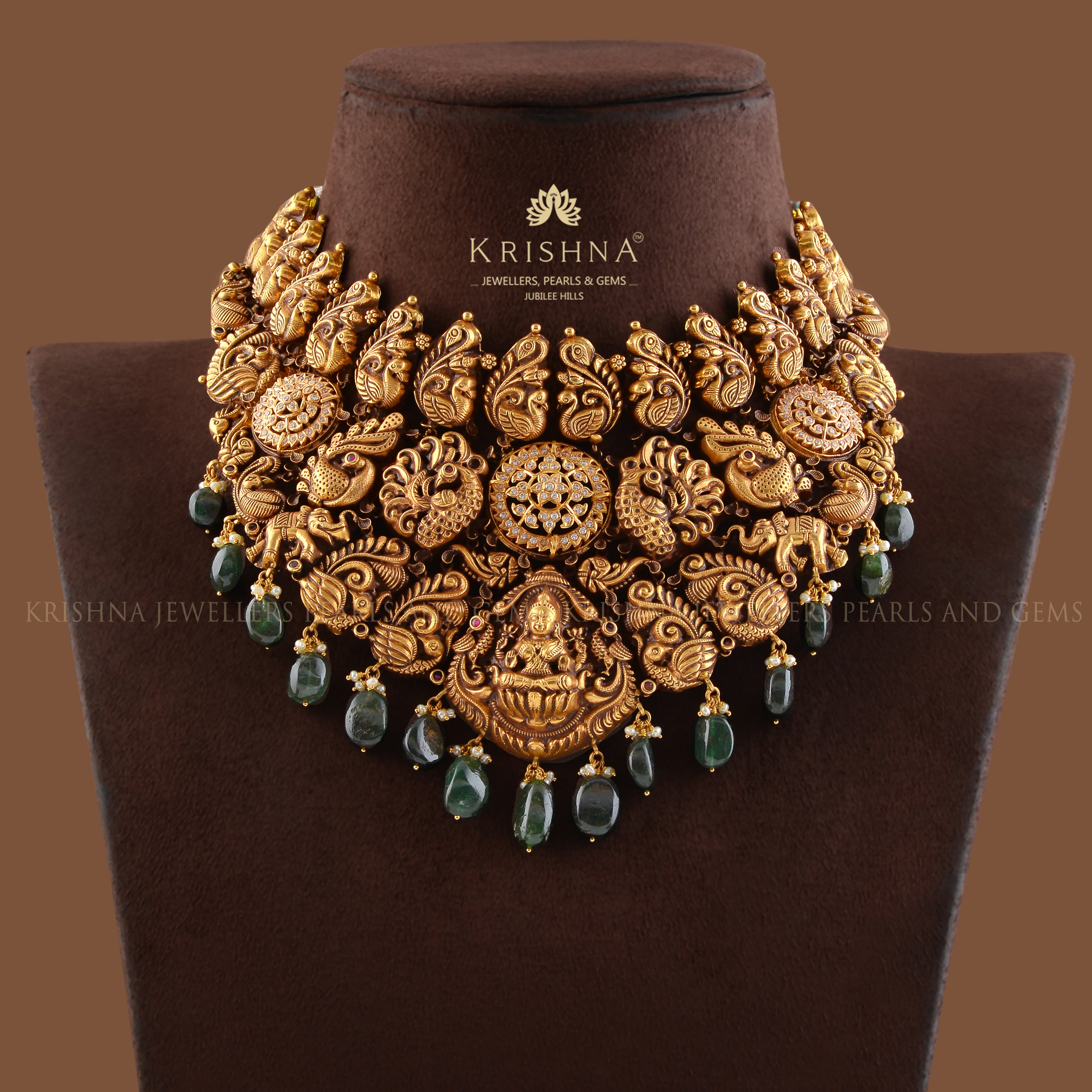 Antique Bridal Gold Nakshi Choker - Krishna Jewellers Pearls and Gems