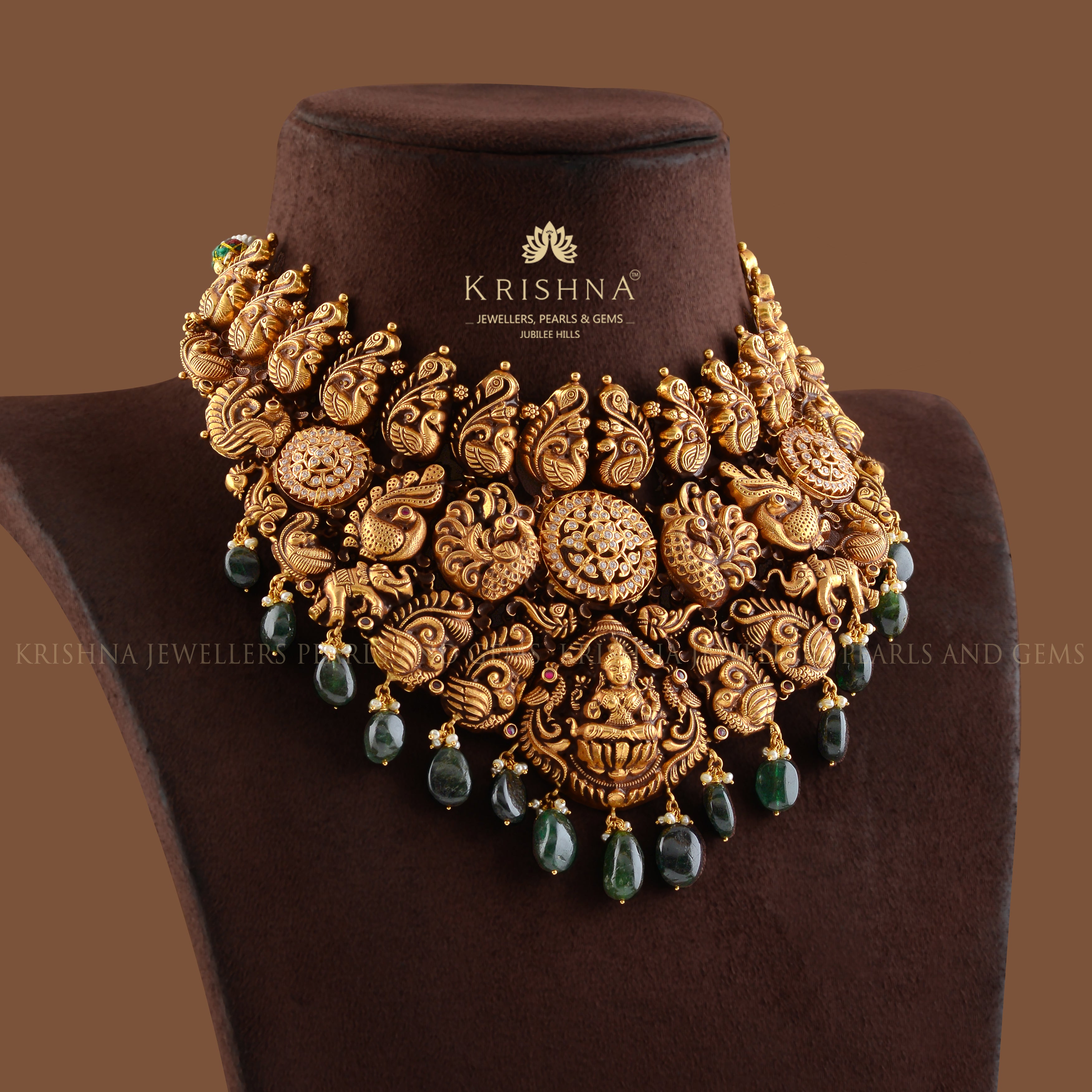 Antique Bridal Gold Nakshi Choker - Krishna Jewellers Pearls and Gems