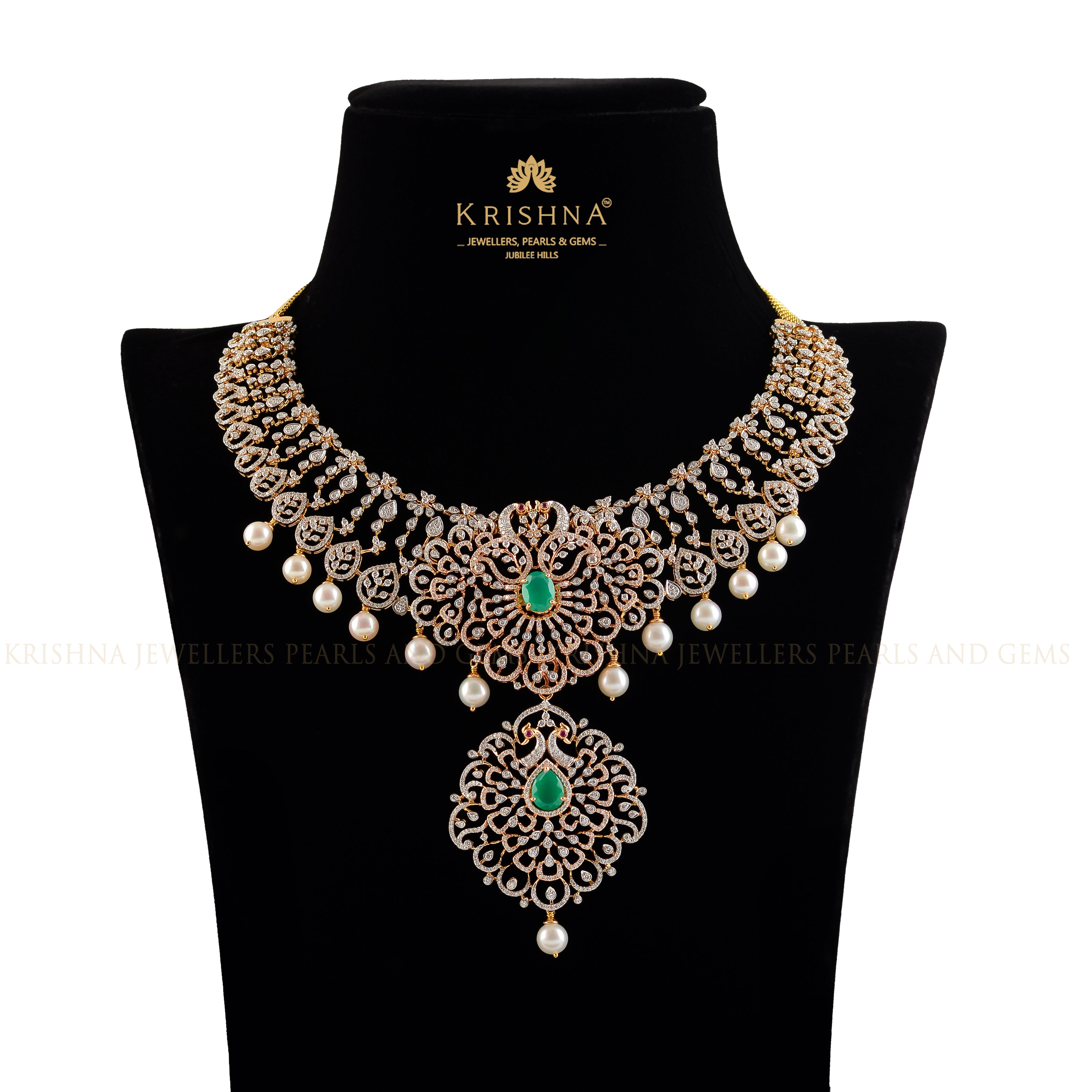 Luxy Diamond Necklace In Rose Gold - Krishna Jewellers Pearls and Gems