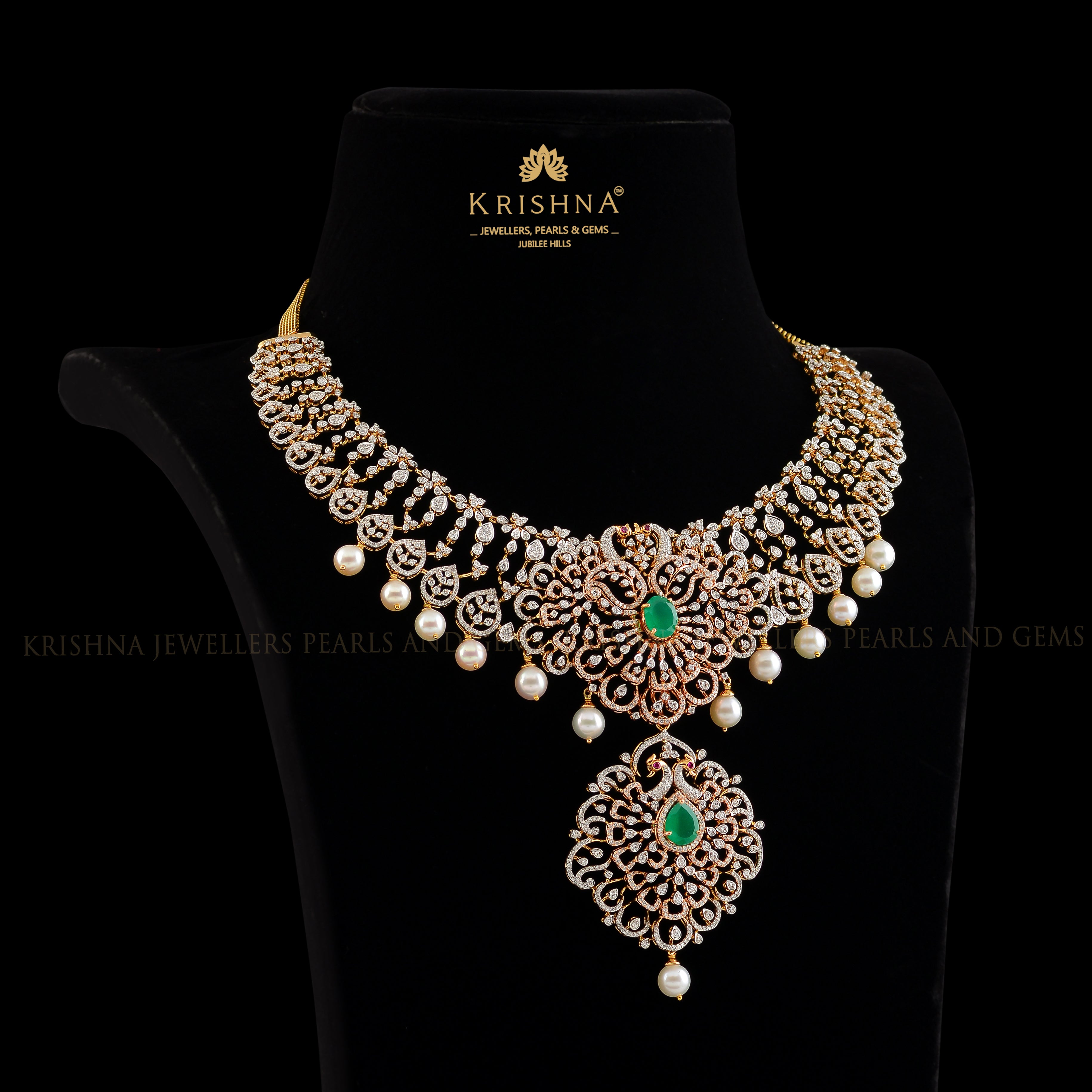 Luxy Diamond Necklace In Rose Gold - Krishna Jewellers Pearls and Gems