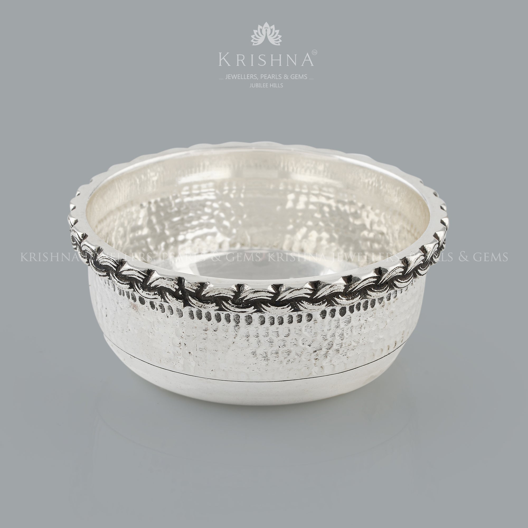 Antique Pure Silver Bowl - Krishna Jewellers Pearls and Gems