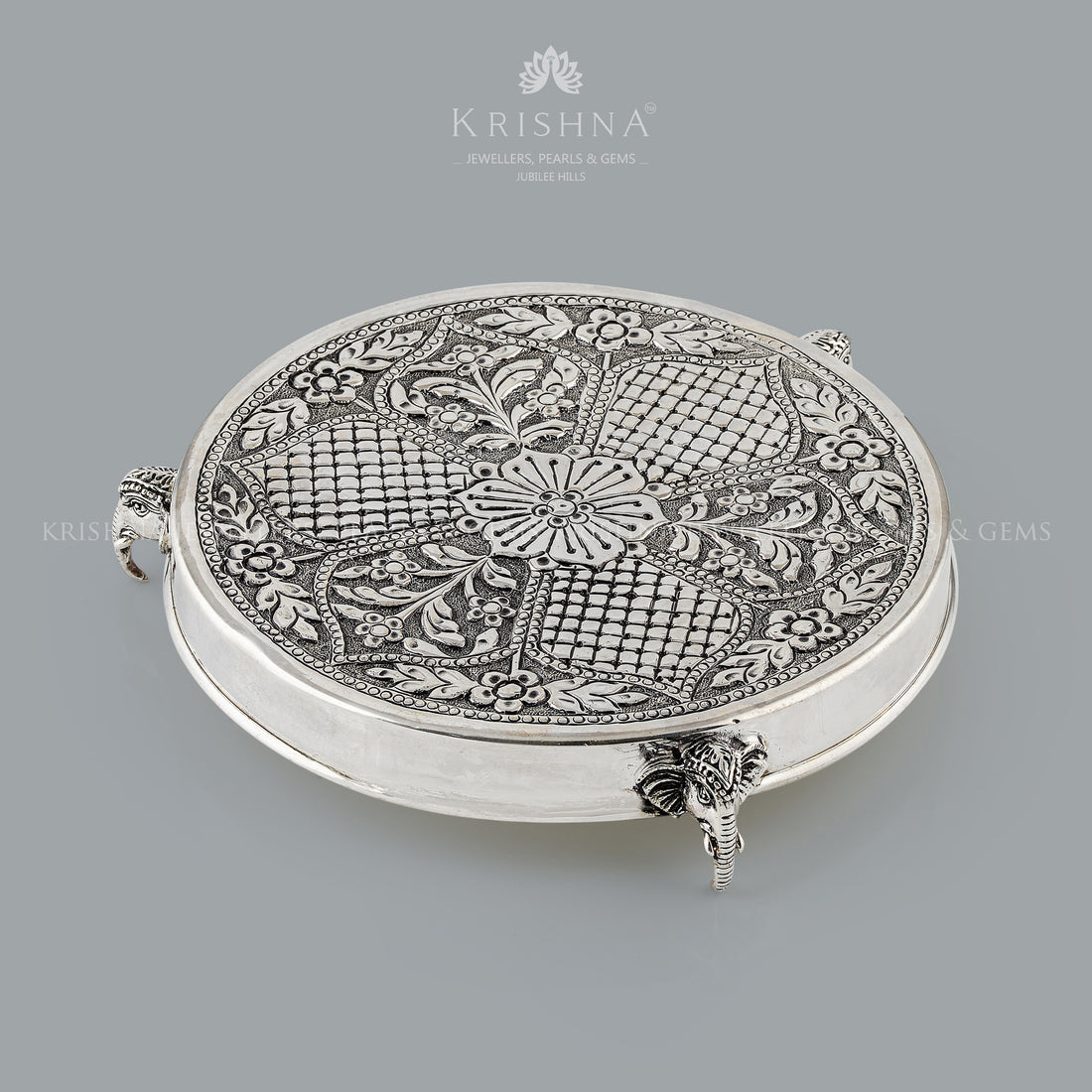 Divine Silver Pooja Table - Krishna Jewellers Pearls and Gems