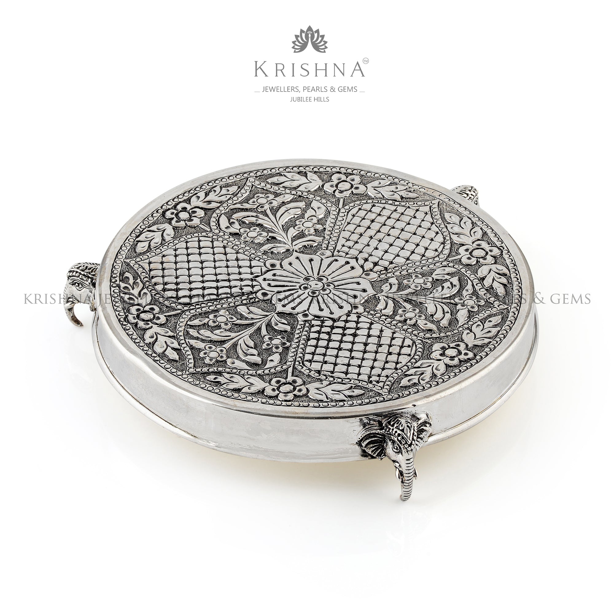 Divine Silver Pooja Table - Krishna Jewellers Pearls and Gems