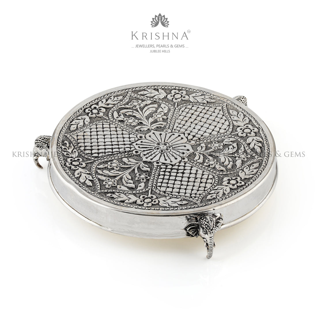 Divine Silver Pooja Table - Krishna Jewellers Pearls and Gems