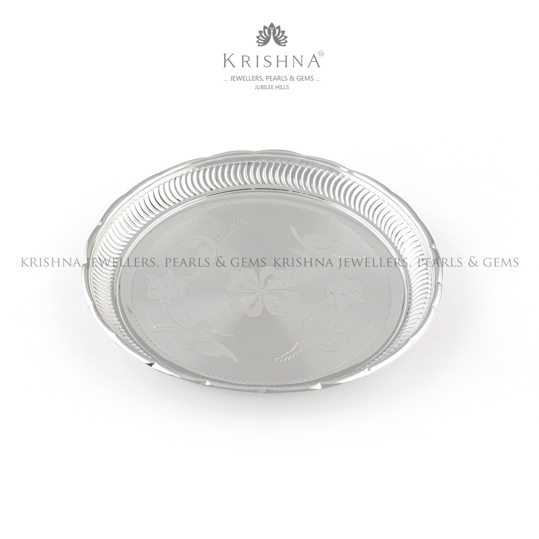 Divine Silver Pooja Plate - Krishna Jewellers Pearls and Gems
