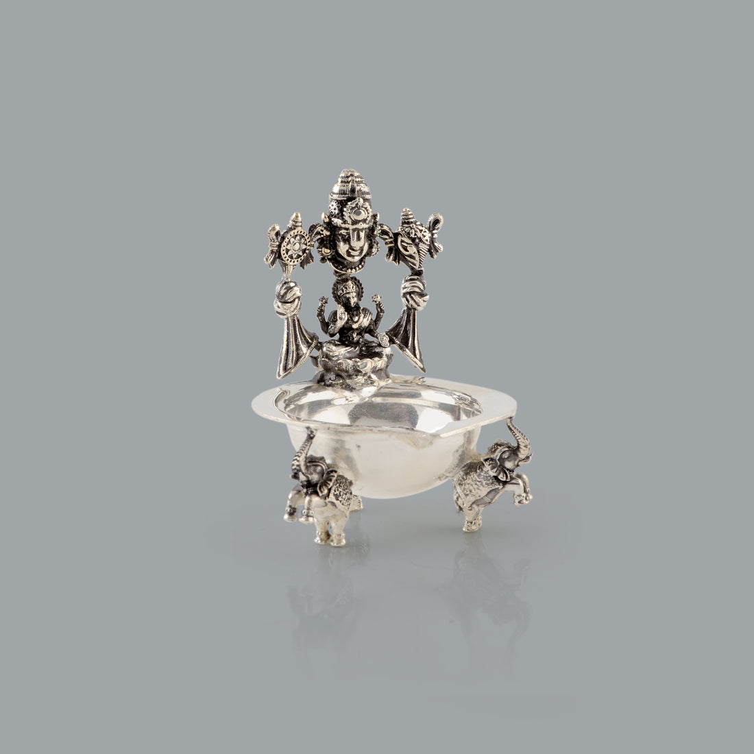 Laxmi And Lord Venkateshwar Deepam In Silver - Krishna Jewellers Pearls and Gems