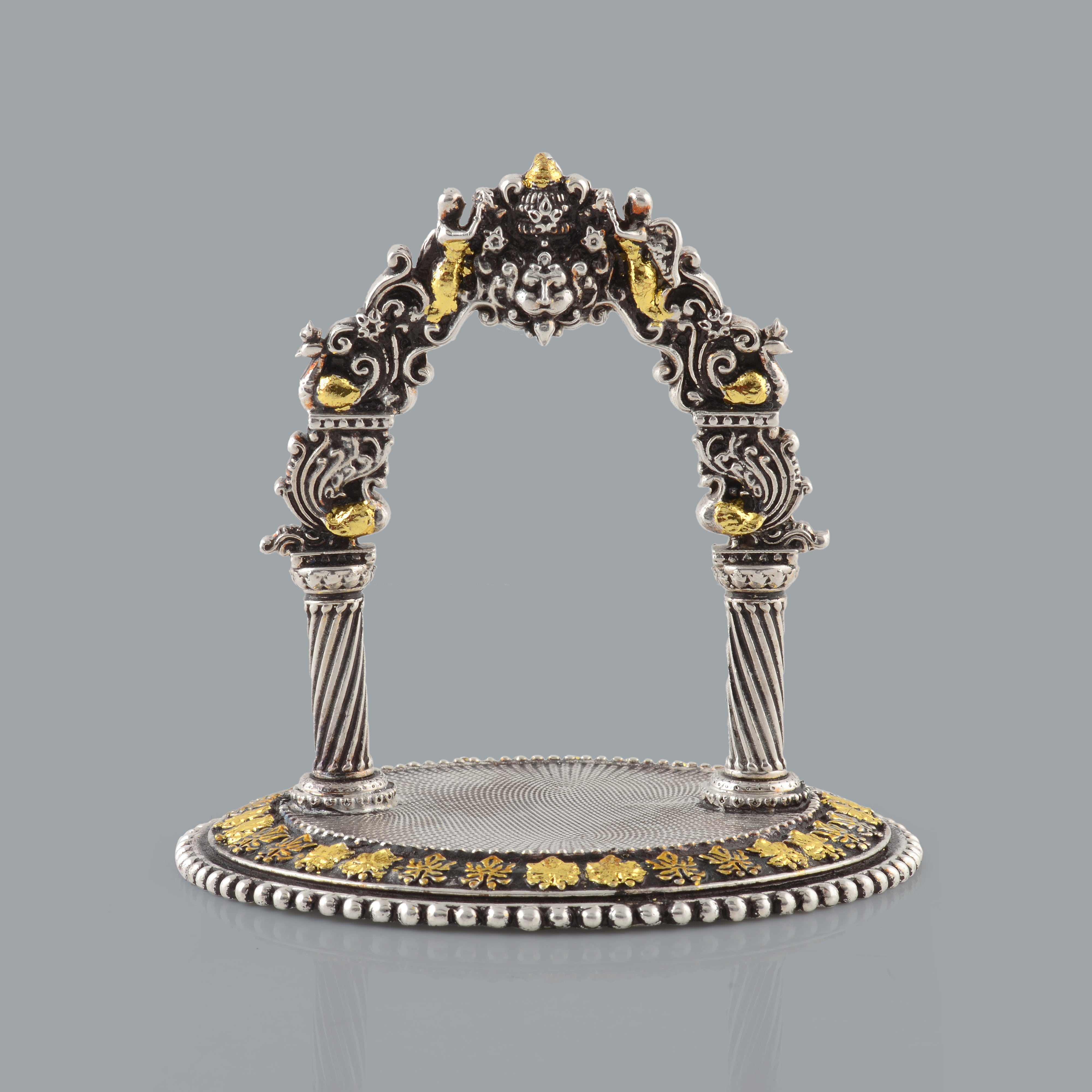 Antique Silver Temple Frame - Krishna Jewellers Pearls and Gems