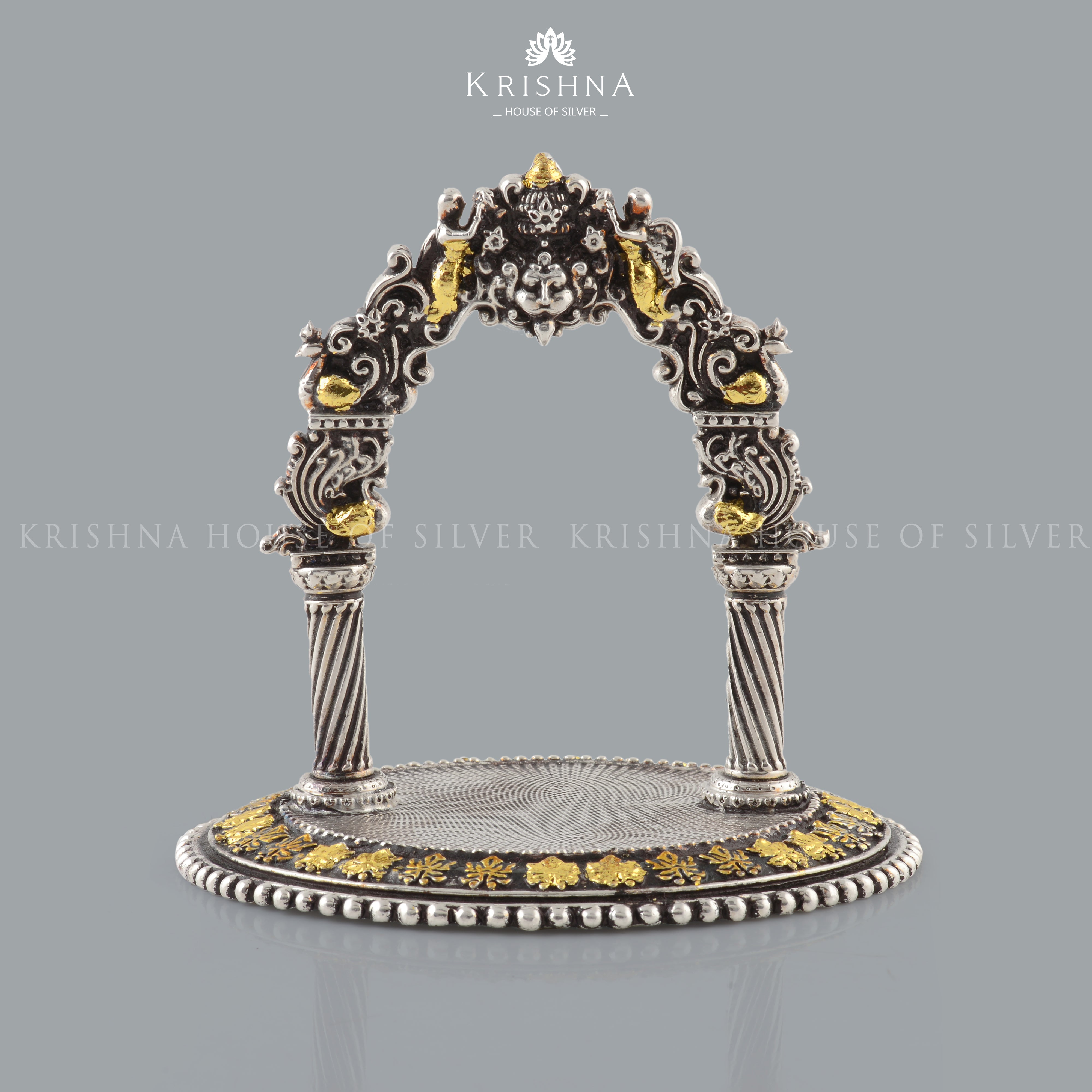 Antique Silver Temple Frame - Krishna Jewellers Pearls and Gems