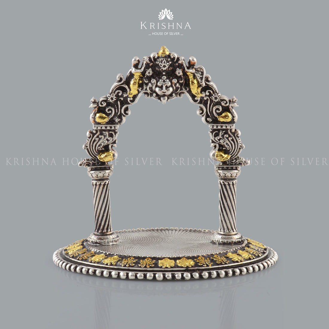 Antique Silver Temple Frame - Krishna Jewellers Pearls and Gems