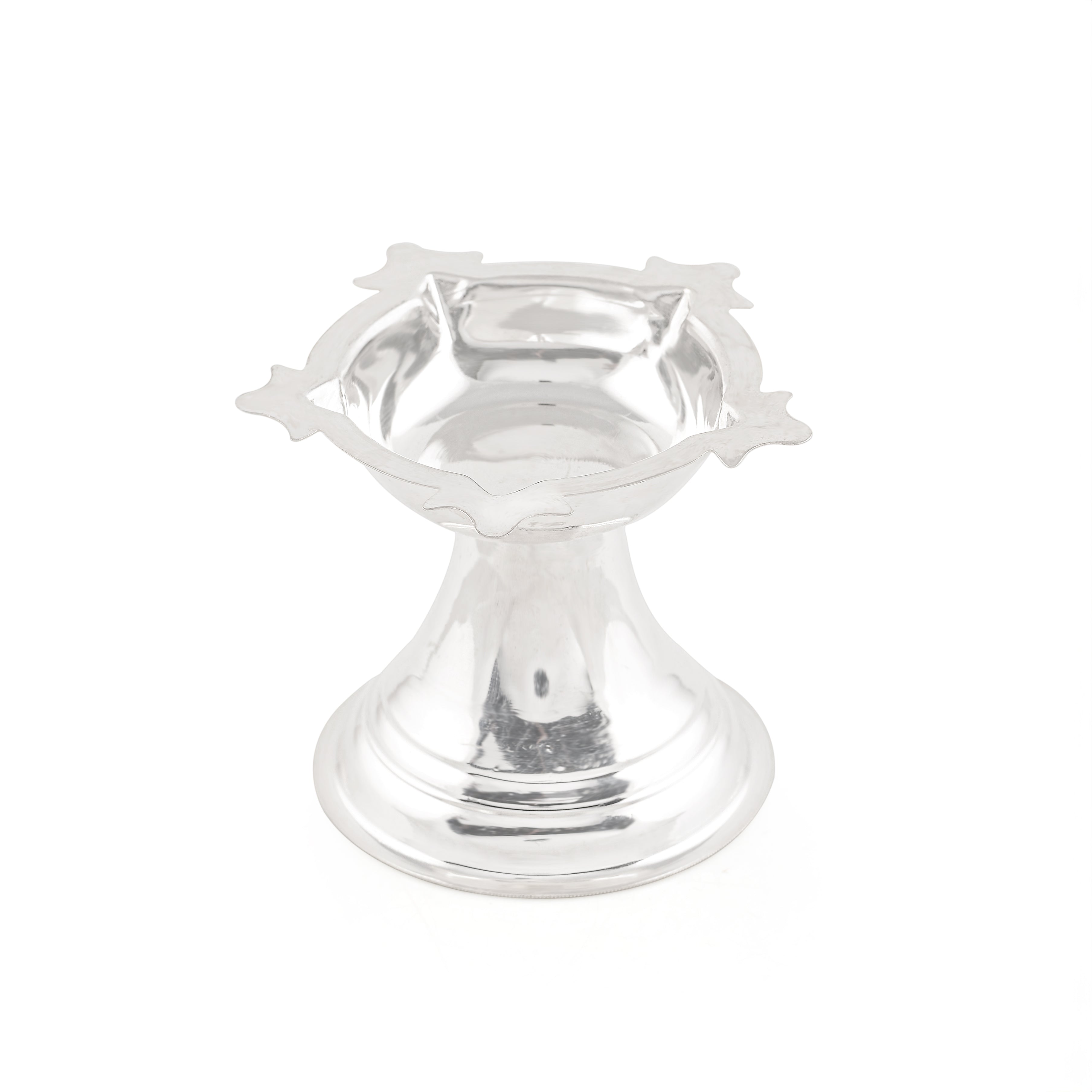 Silver 5-Vattulu Diya Stands Crafted 92.5 Set Of 2