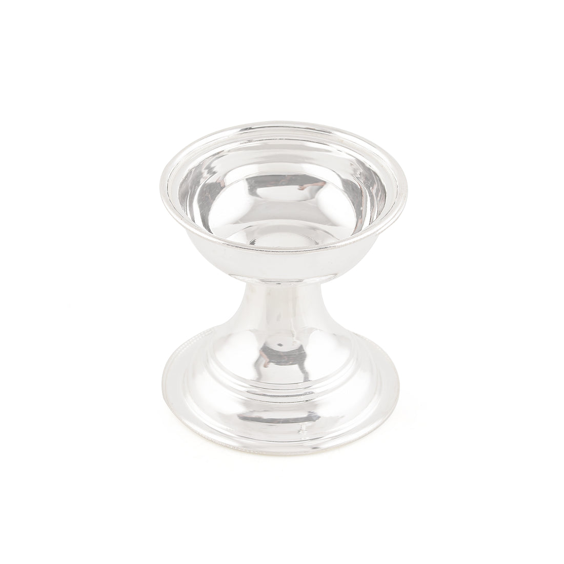 Set of 2 Plain Silver Diya Stands