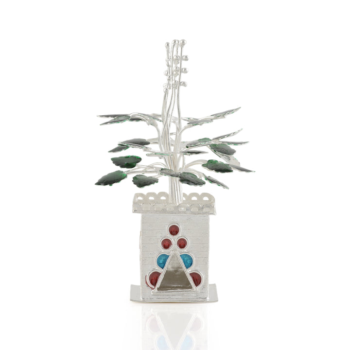 Silver Tulasi Kota with Green Leaves