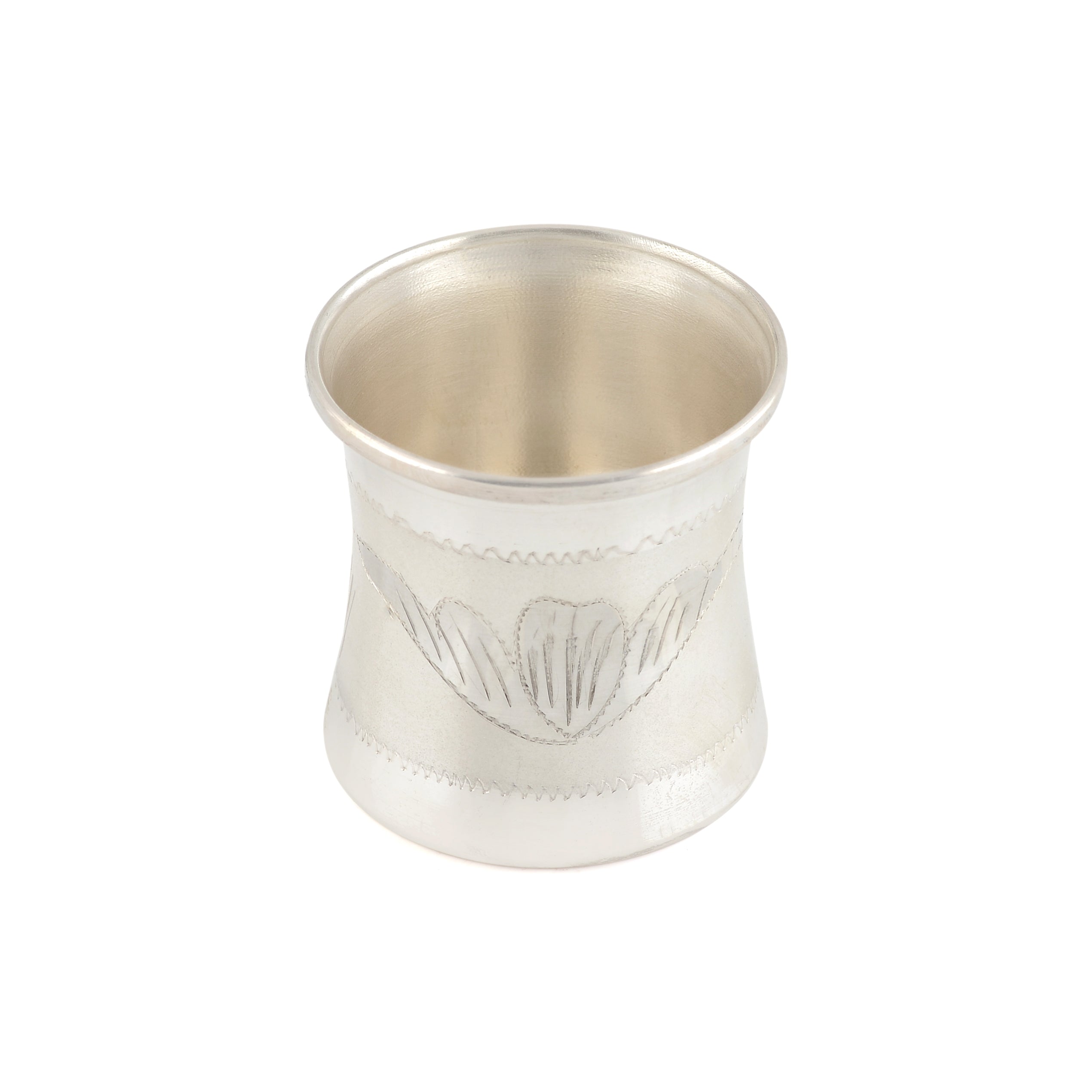 Floral Embellished Silver Glass