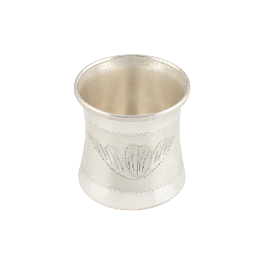 Floral Embellished Silver Glass