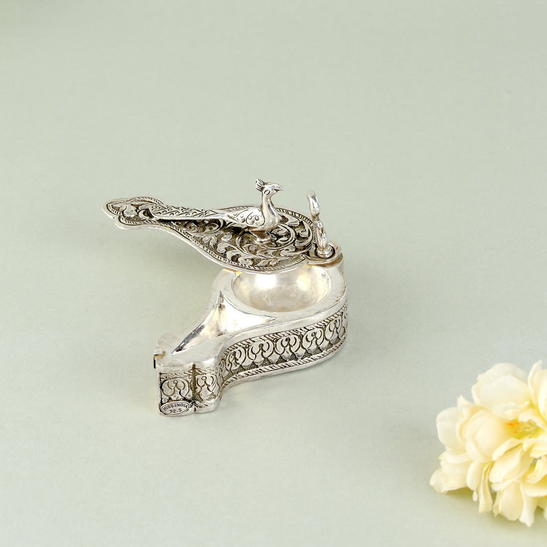 Peacock Embossed Kumkum Box.