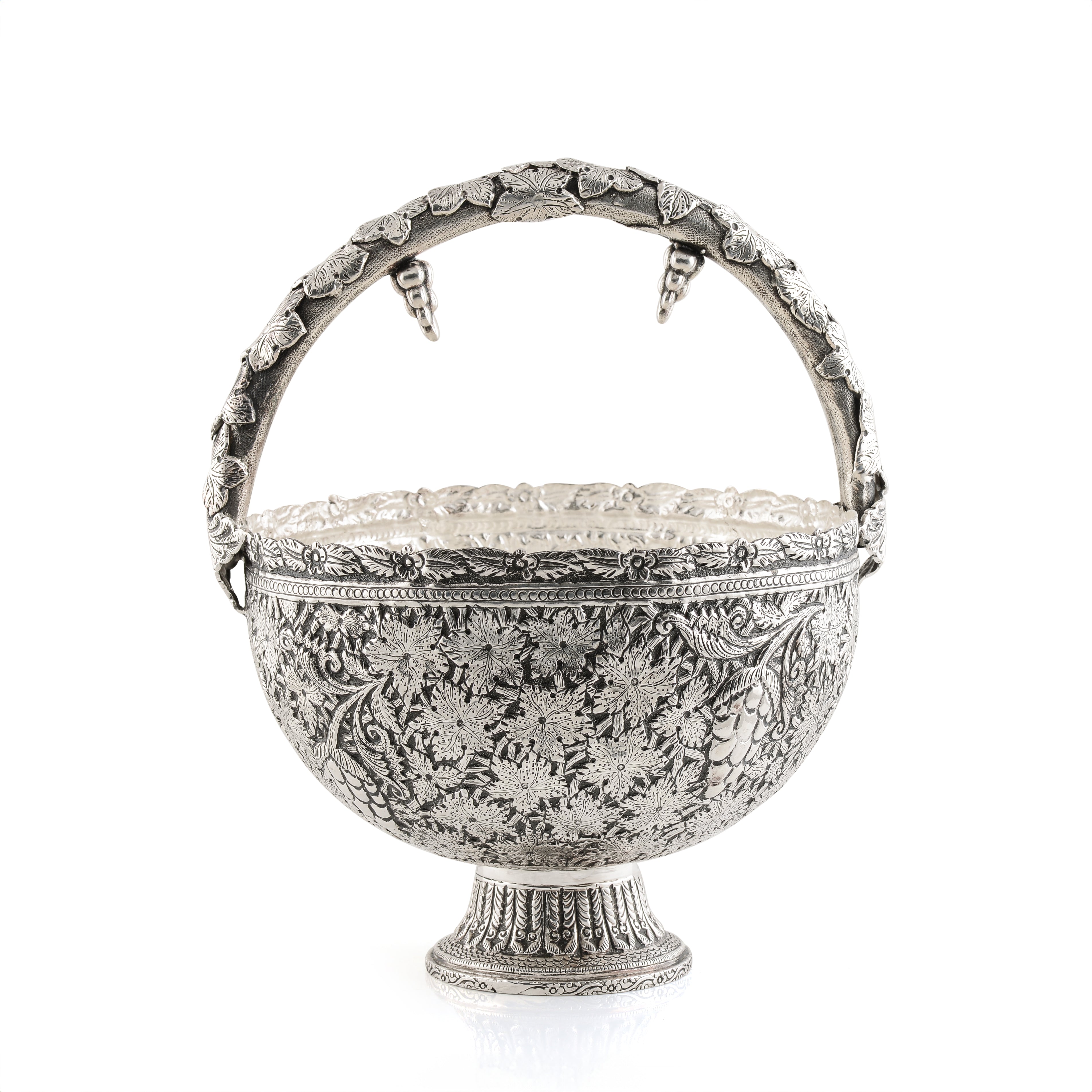 Victorian Silver Blossom Basket