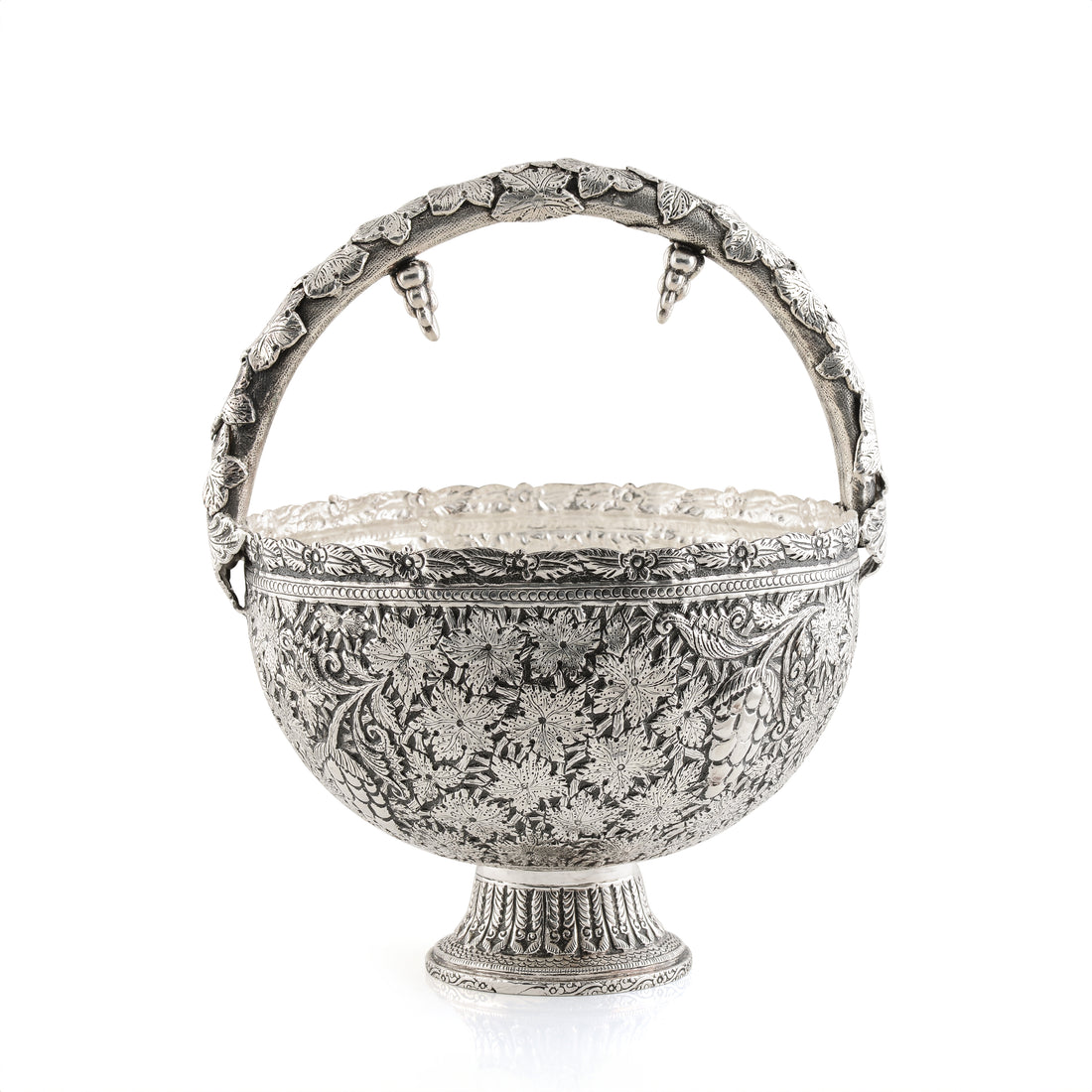Victorian Silver Blossom Basket
