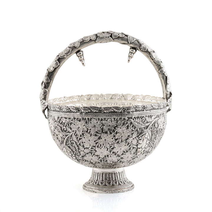Victorian Silver Blossom Basket
