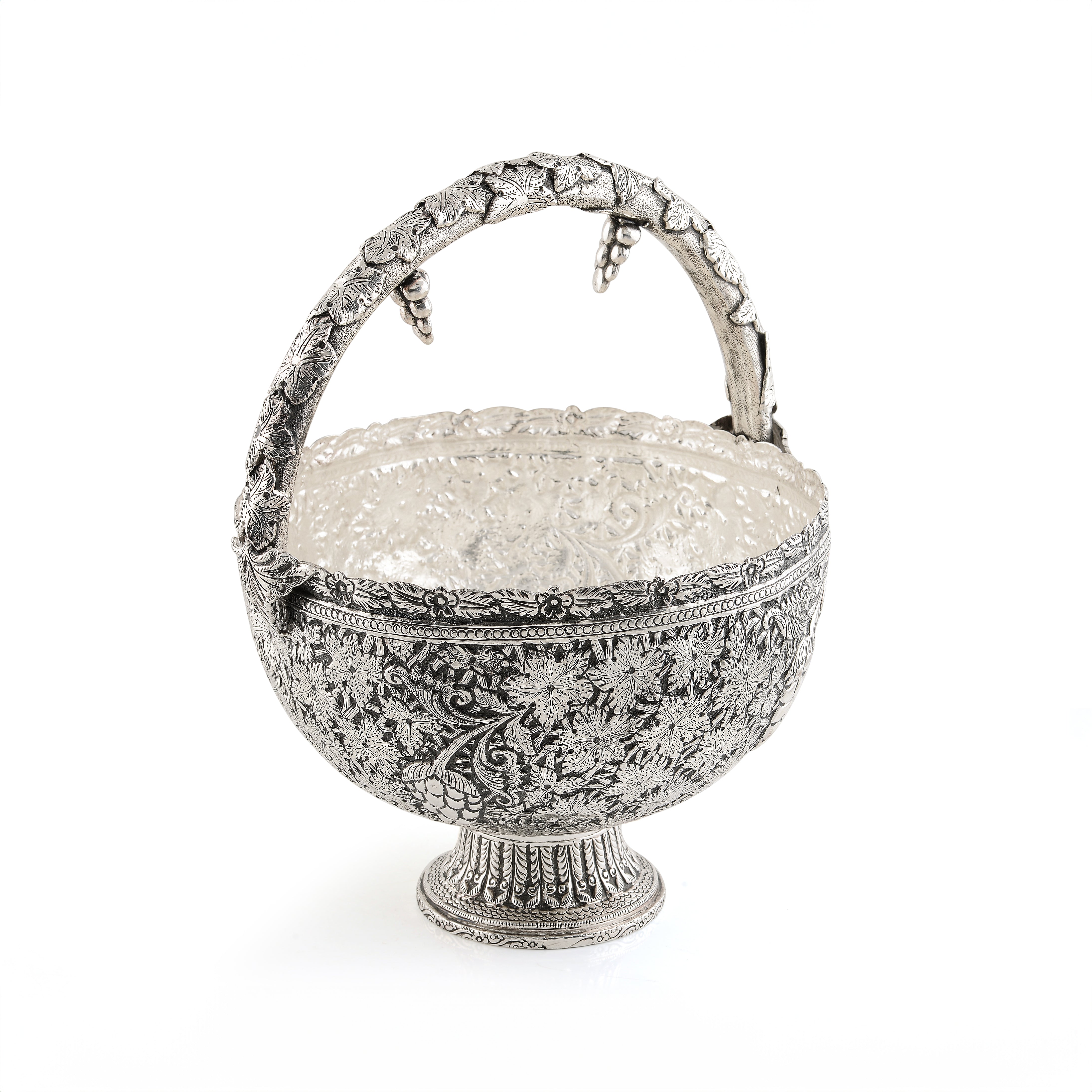 Victorian Silver Blossom Basket