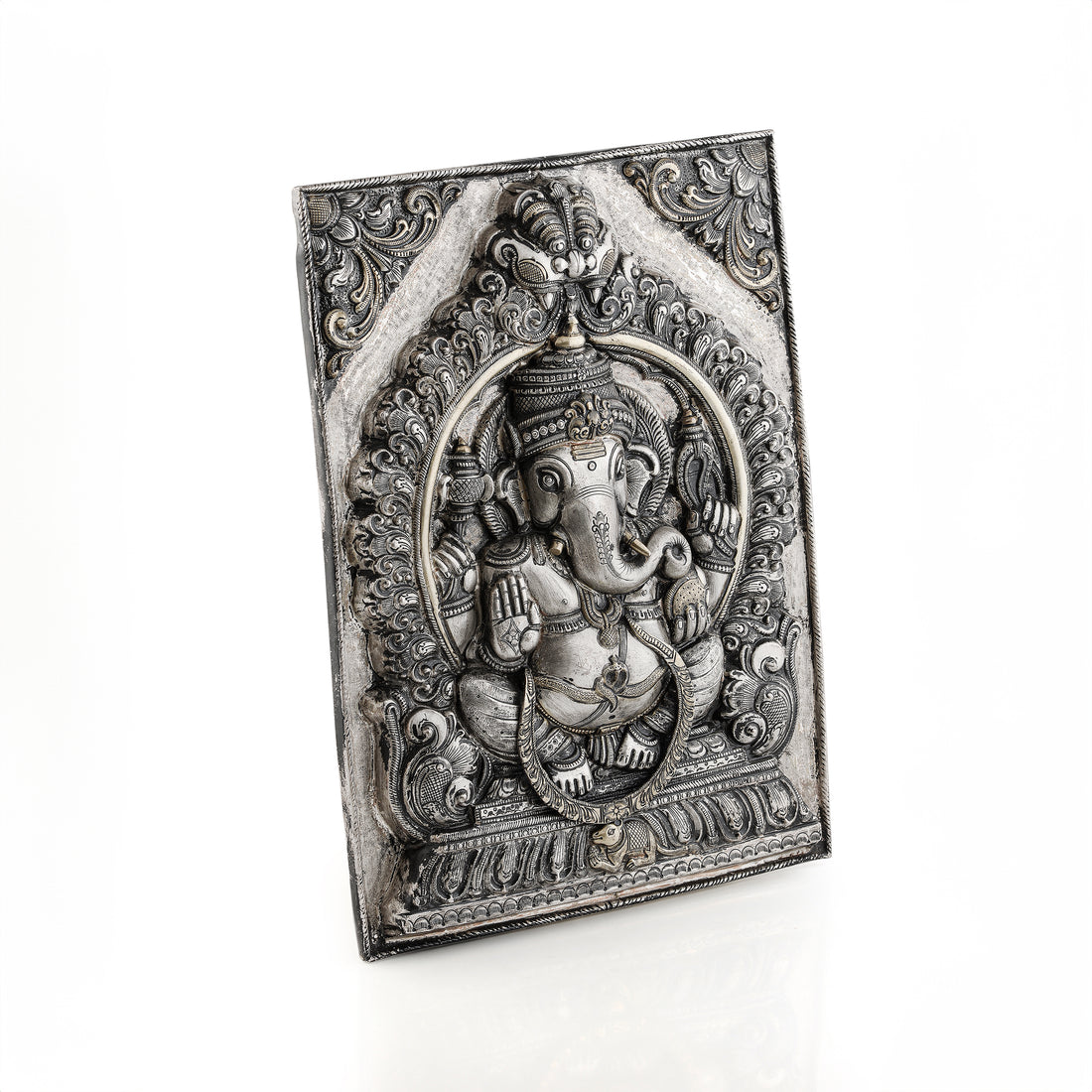 Ganesh Ji wall hanging opulent Nakshi and gold.