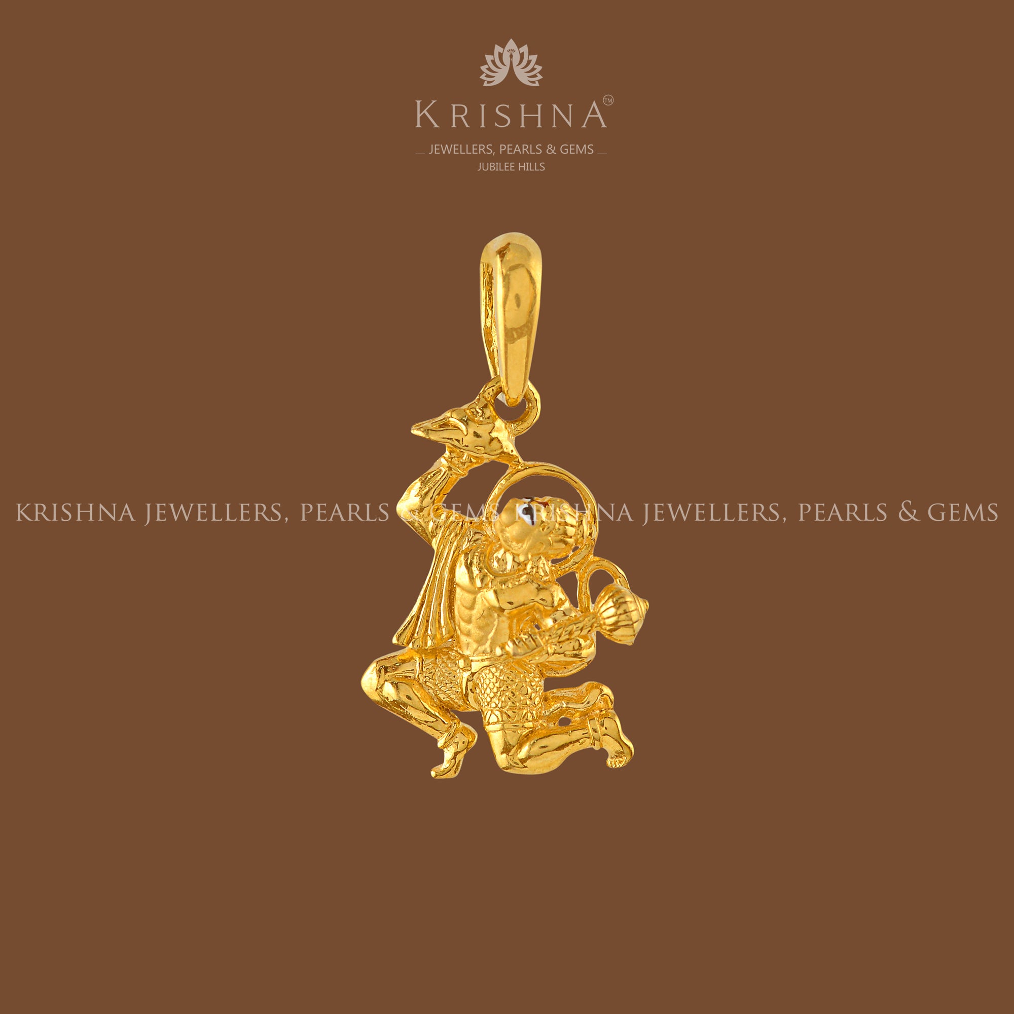 Hanuman Pendant in Gold - Krishna Jewellers Pearls and Gems