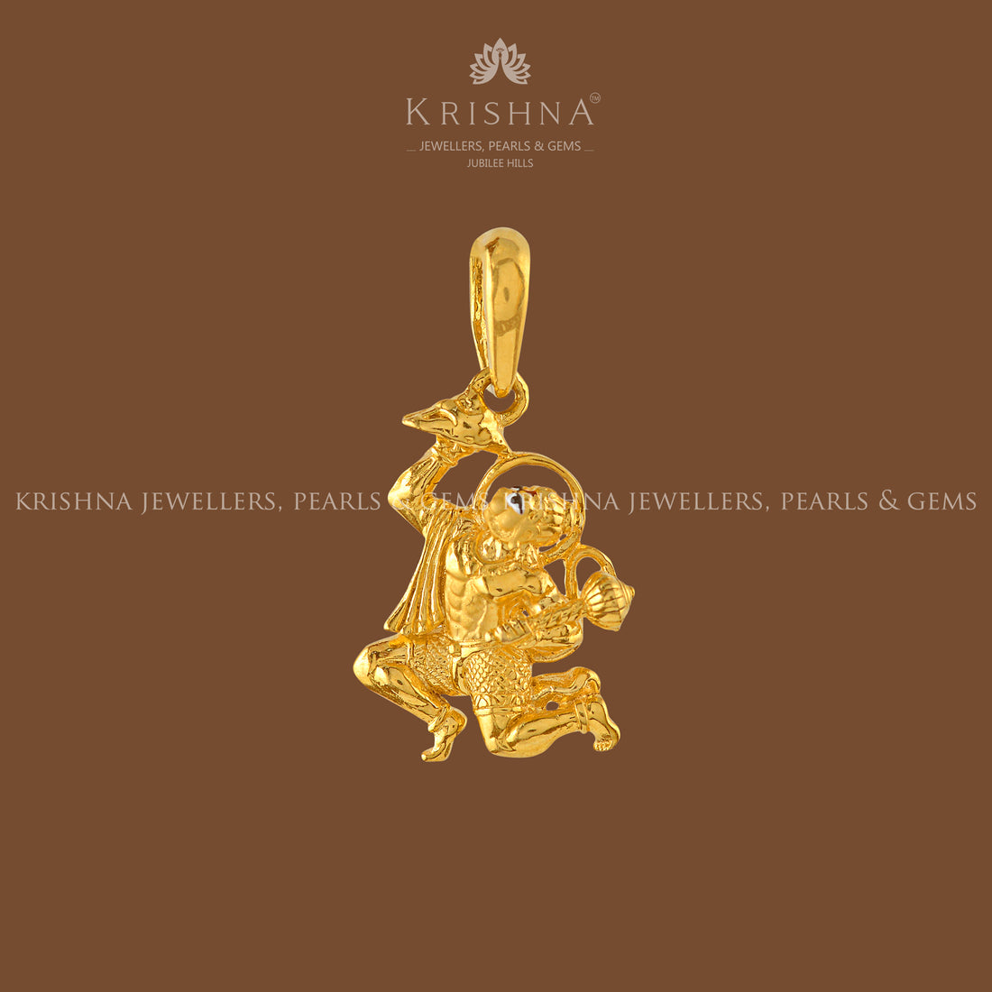 Hanuman Pendant in Gold - Krishna Jewellers Pearls and Gems