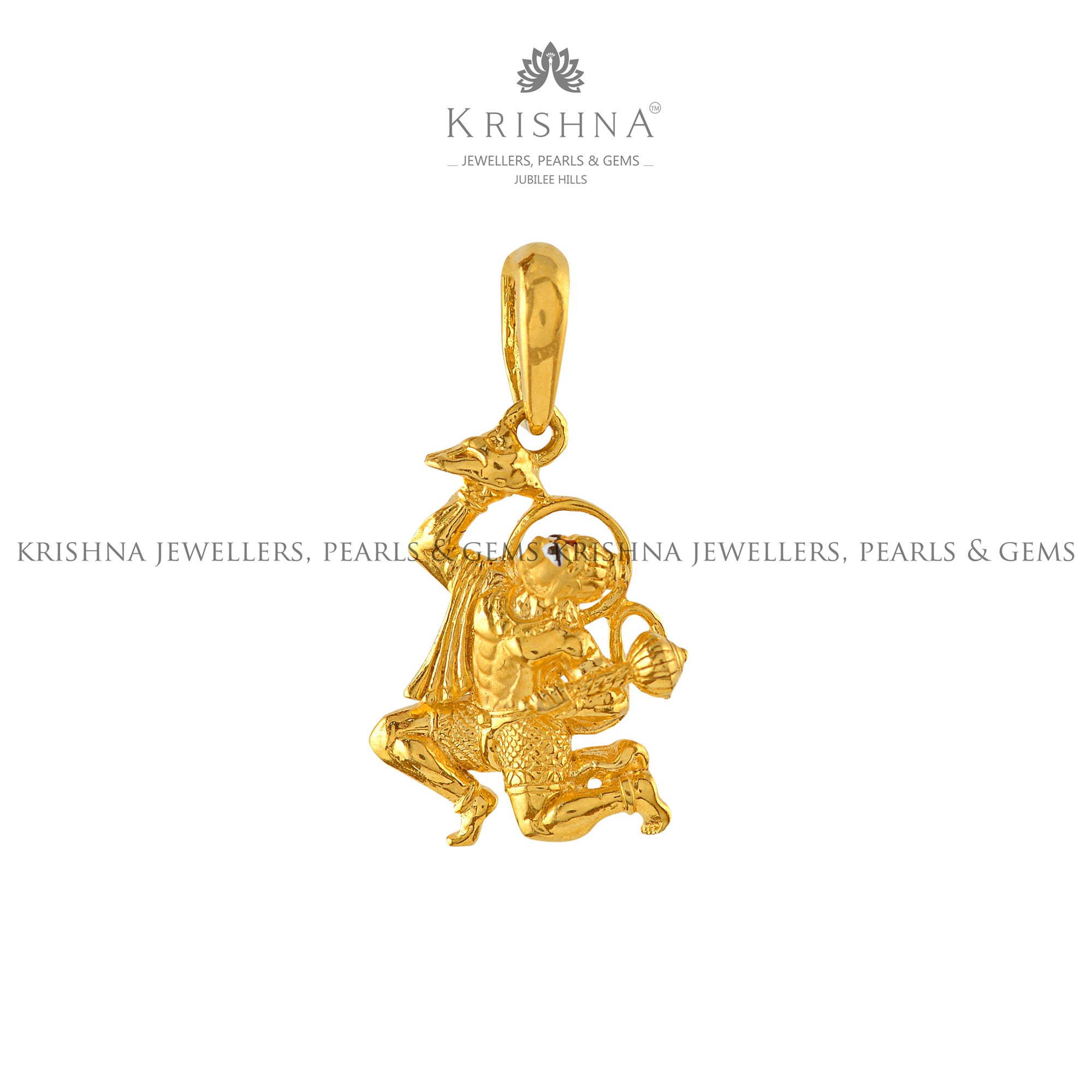 Hanuman Pendant in Gold - Krishna Jewellers Pearls and Gems
