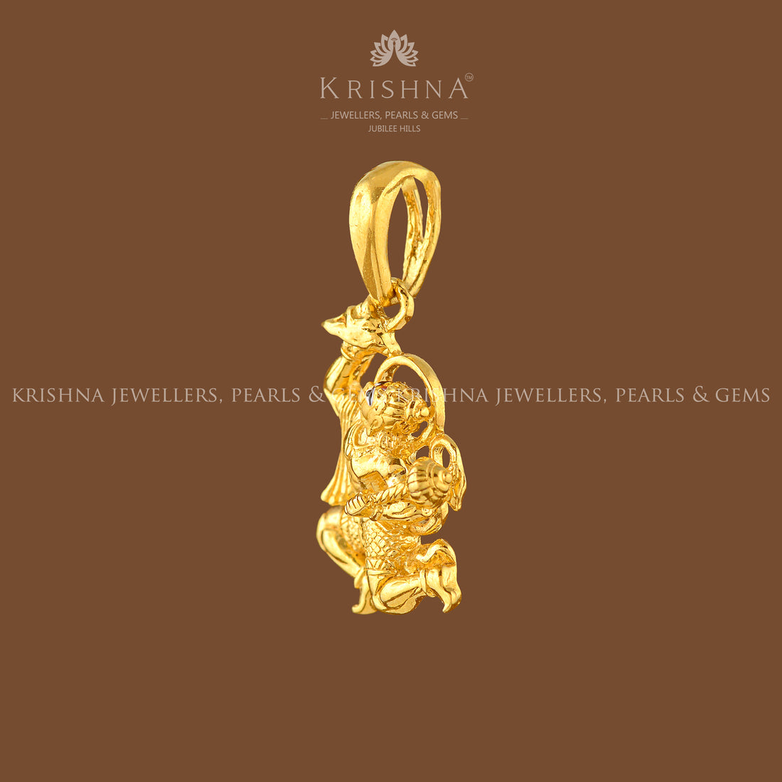 Hanuman Pendant in Gold - Krishna Jewellers Pearls and Gems