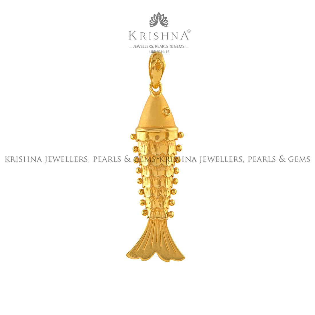 Golden Fish Locket - Krishna Jewellers Pearls and Gems
