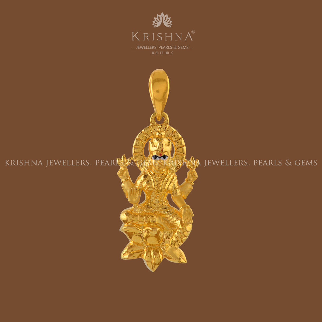 Laxmi Pendant in Gold - Krishna Jewellers Pearls and Gems