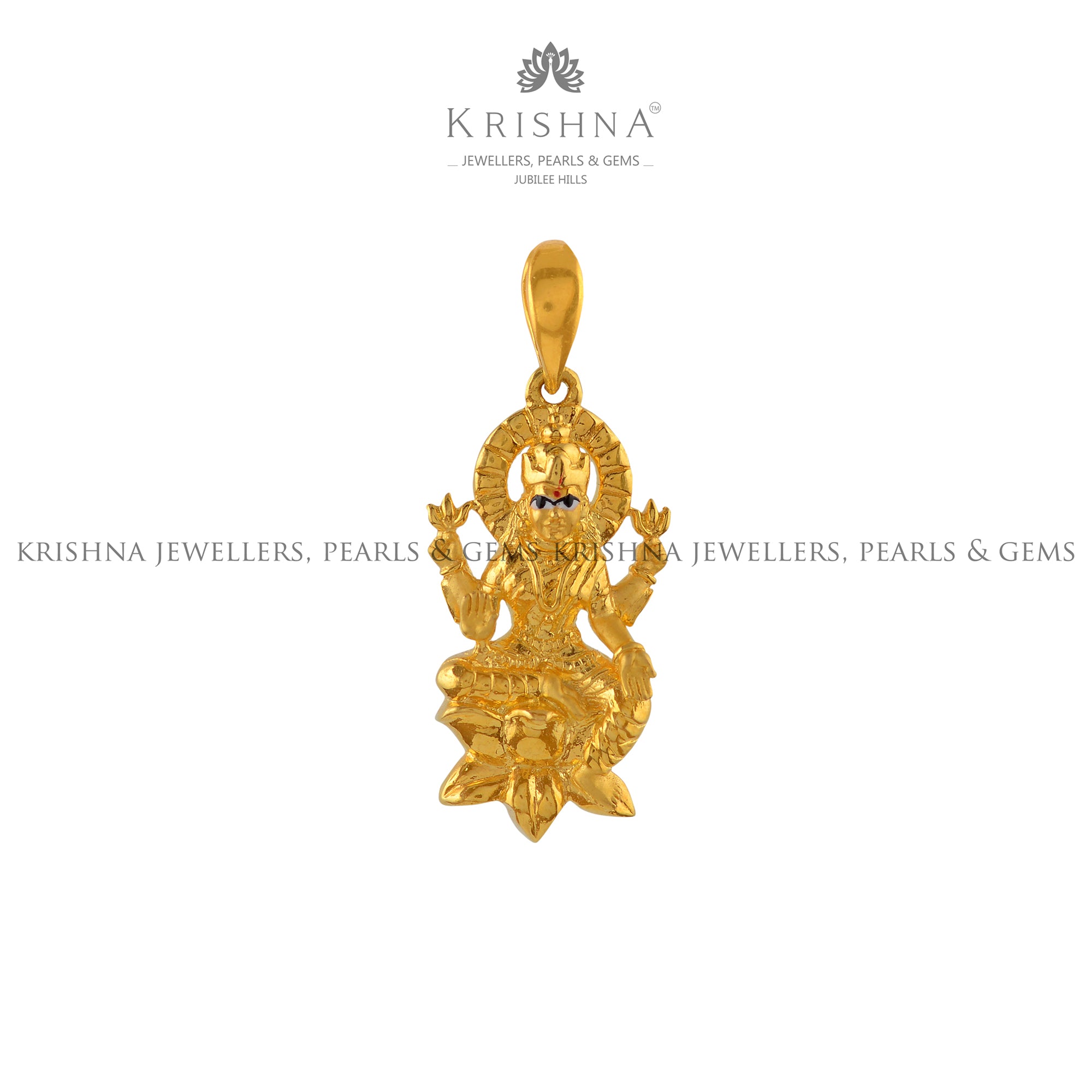 Laxmi Pendant in Gold - Krishna Jewellers Pearls and Gems