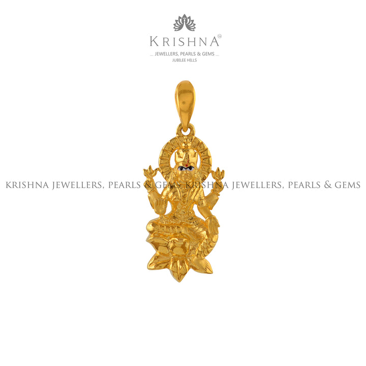 Laxmi Pendant in Gold - Krishna Jewellers Pearls and Gems