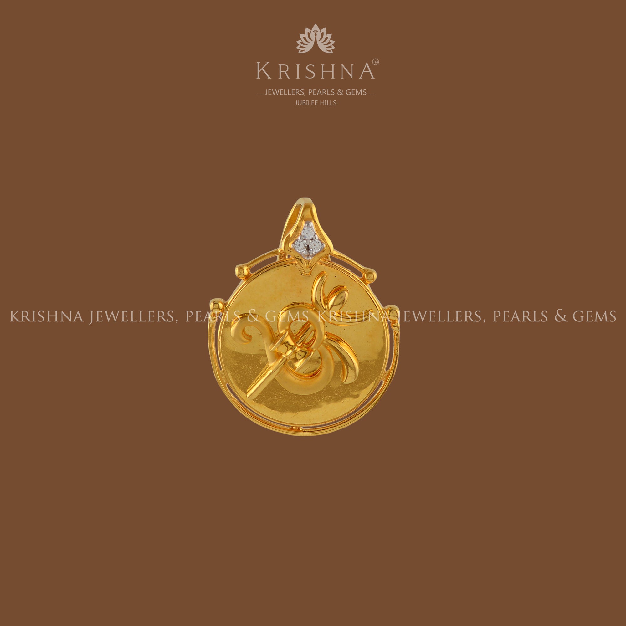 OM Pendant in Gold - Krishna Jewellers Pearls and Gems