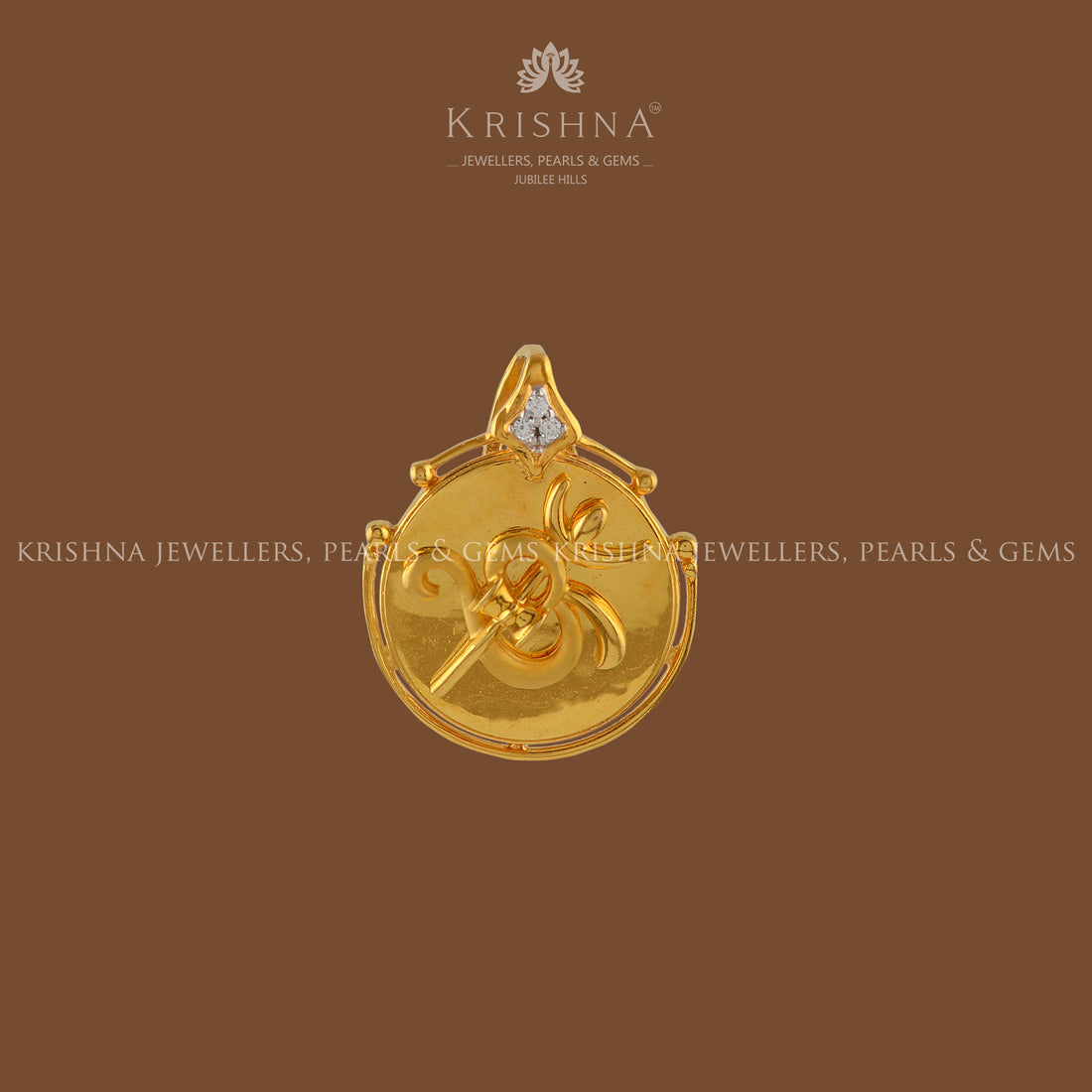 OM Pendant in Gold - Krishna Jewellers Pearls and Gems