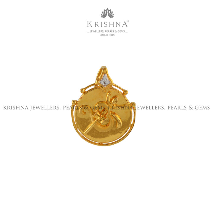 OM Pendant in Gold - Krishna Jewellers Pearls and Gems