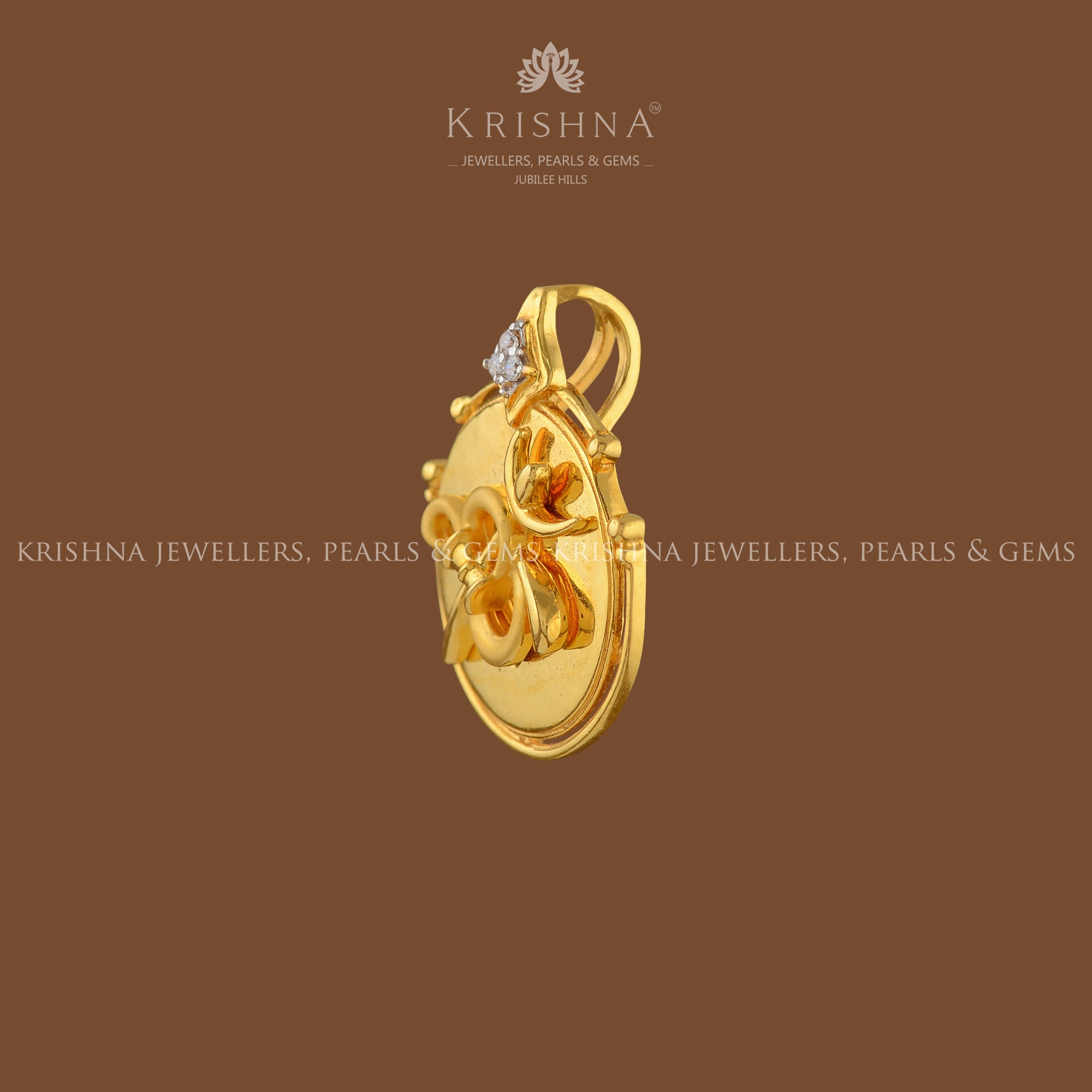 OM Pendant in Gold - Krishna Jewellers Pearls and Gems