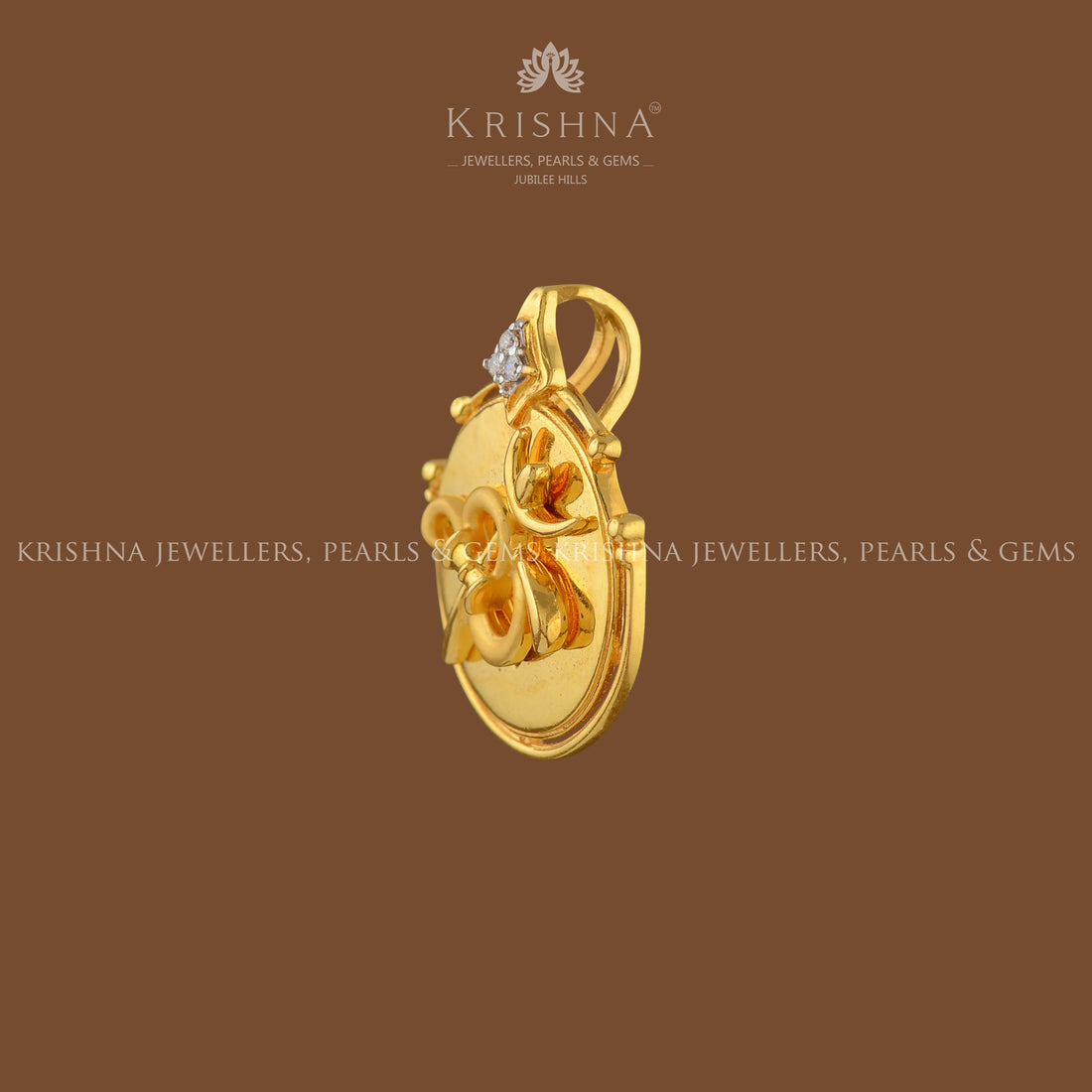 OM Pendant in Gold - Krishna Jewellers Pearls and Gems