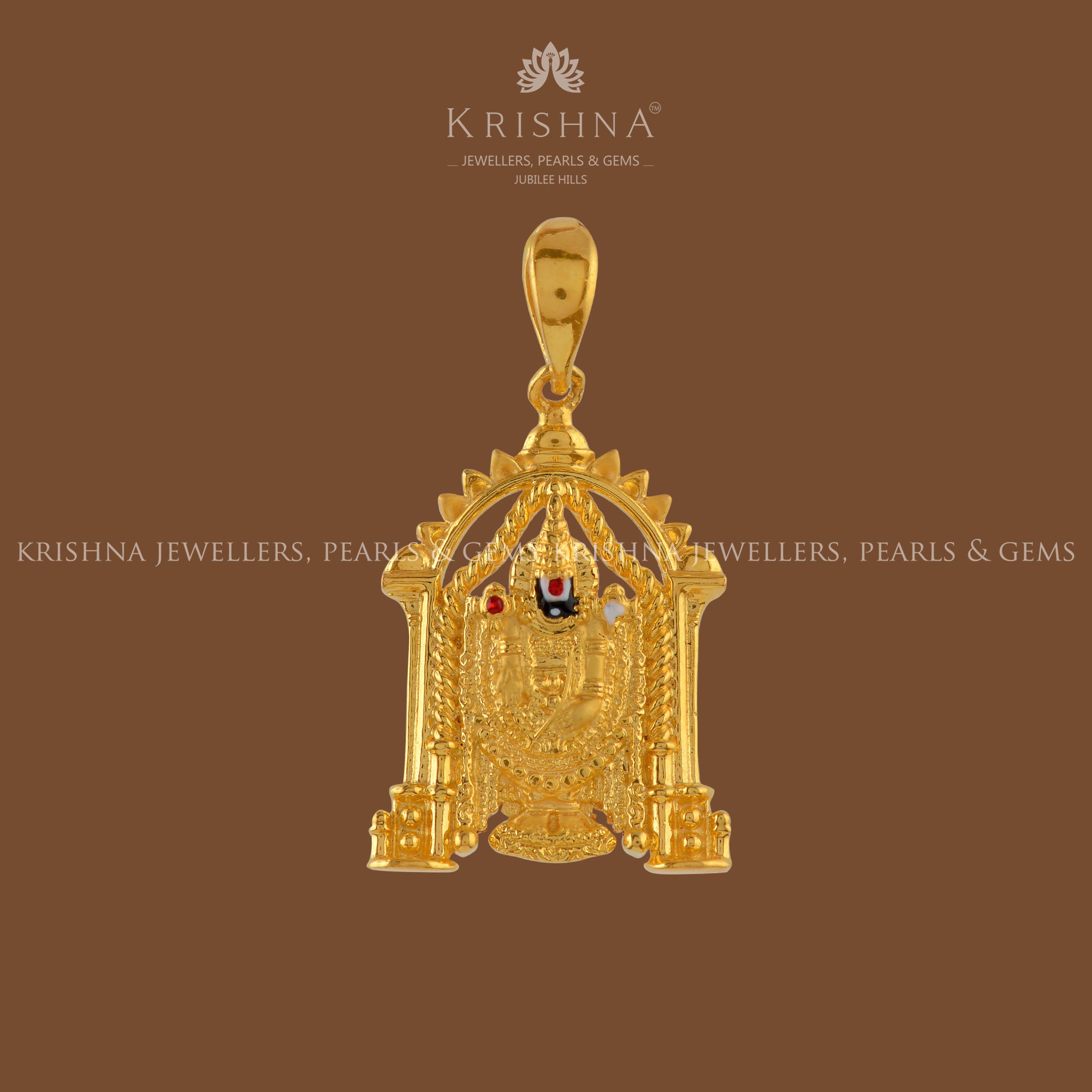Lord Venkateshwara Pendant In Gold - Krishna Jewellers Pearls and Gems