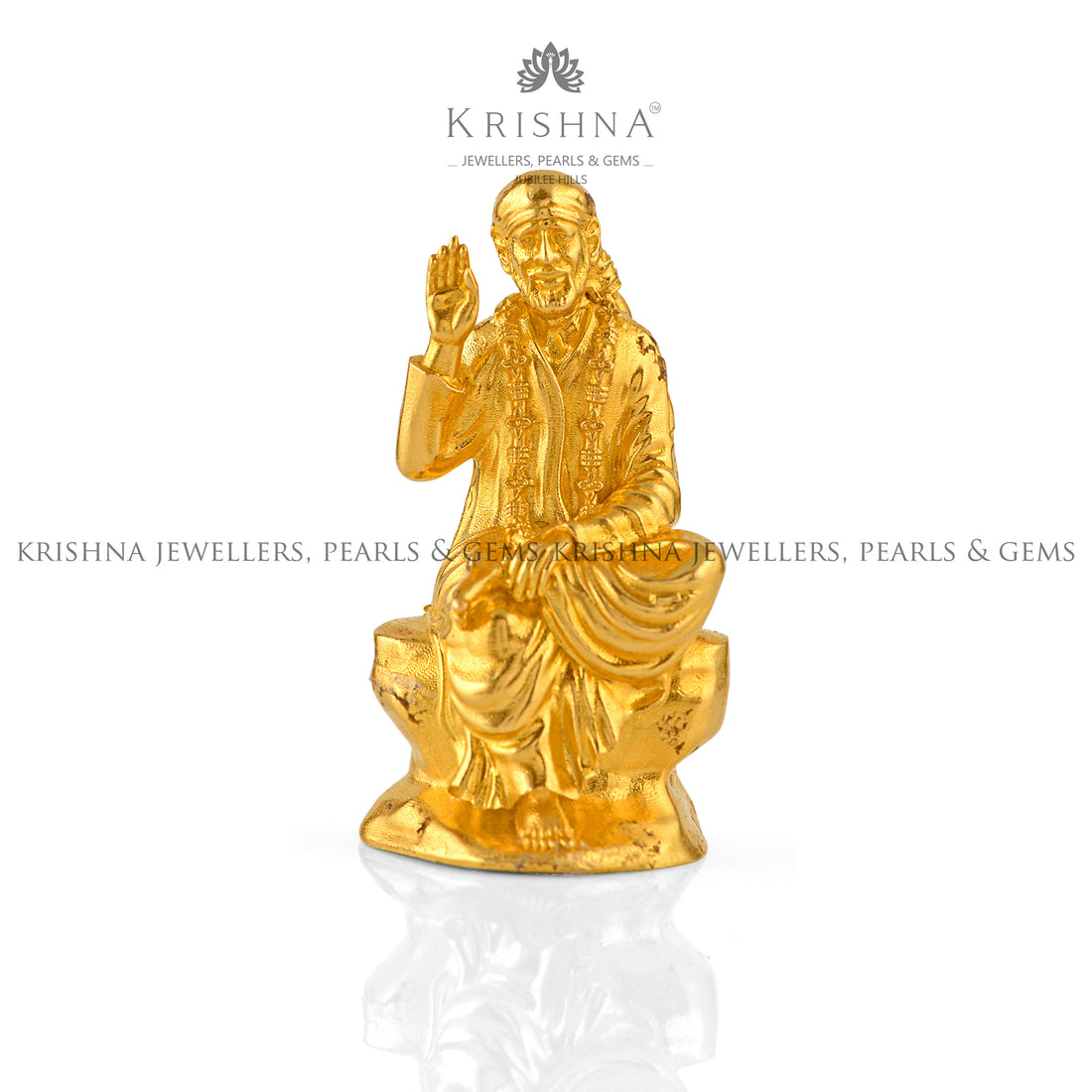 Saibaba Idol in Pure 22K Gold - Krishna Jewellers Pearls and Gems