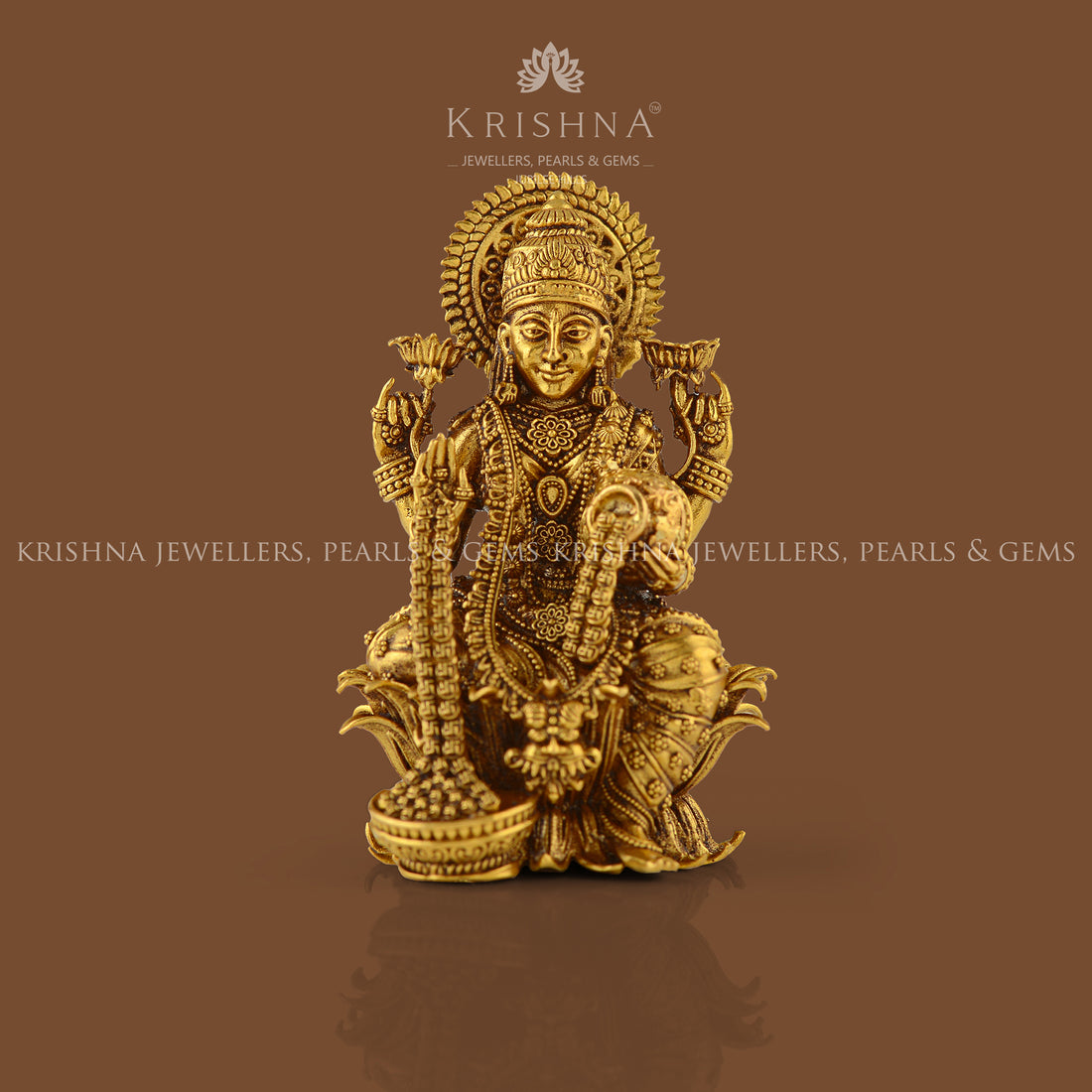 Laxmi Idol in Pure 22K Gold - Krishna Jewellers Pearls and Gems