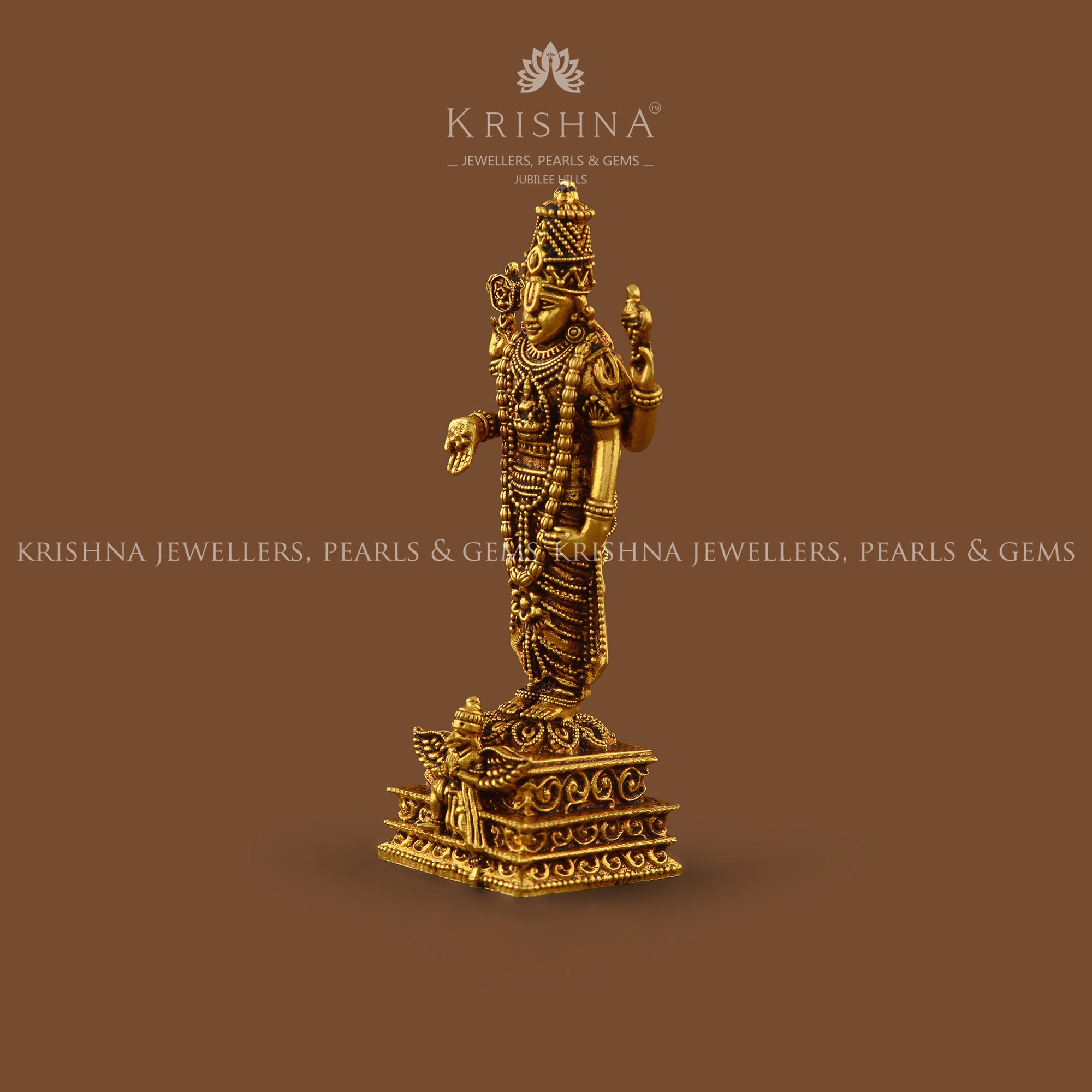 Divine Balaji Idol In Gold - Krishna Jewellers Pearls and Gems