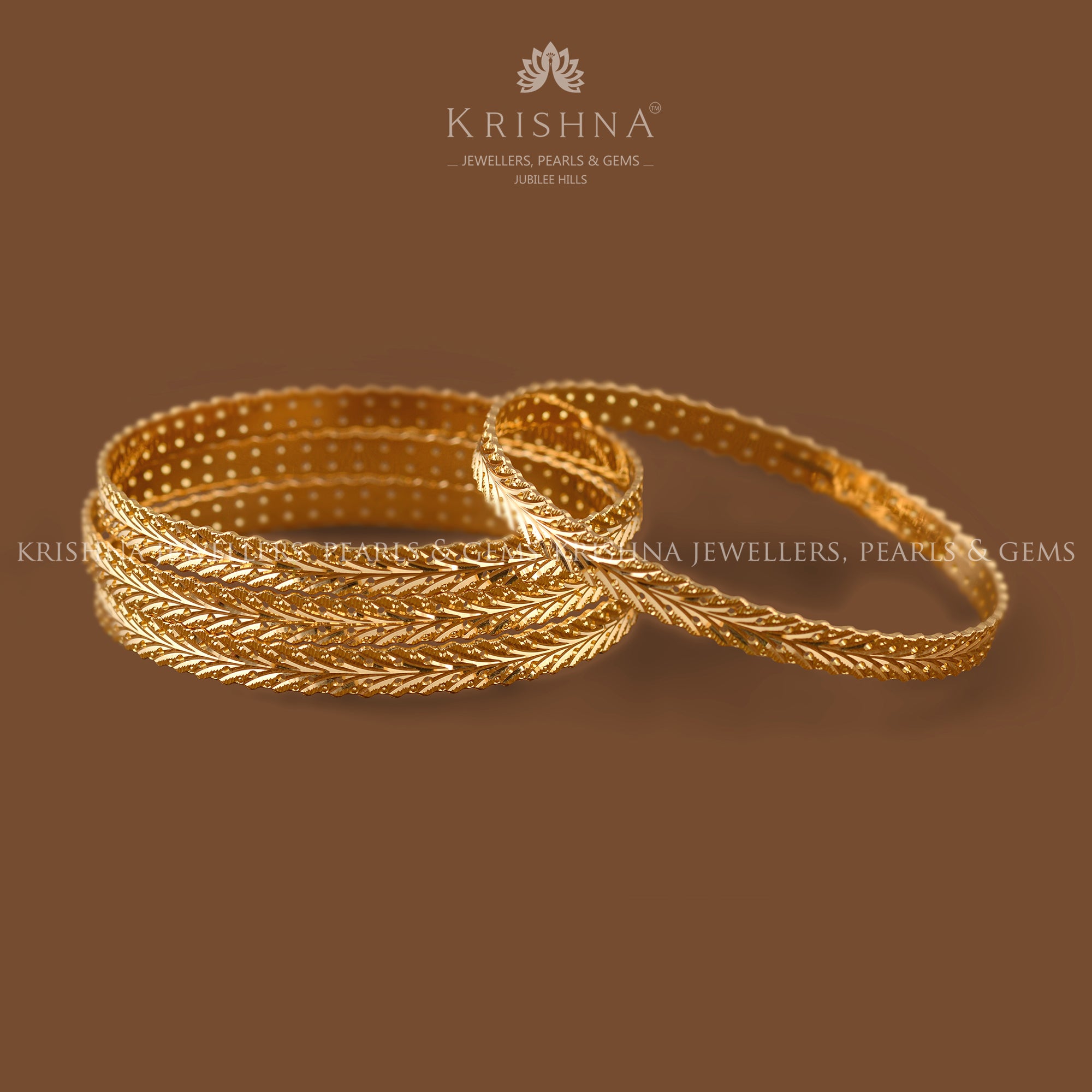 Modern 22K Gold Bangles - Krishna Jewellers Pearls and Gems