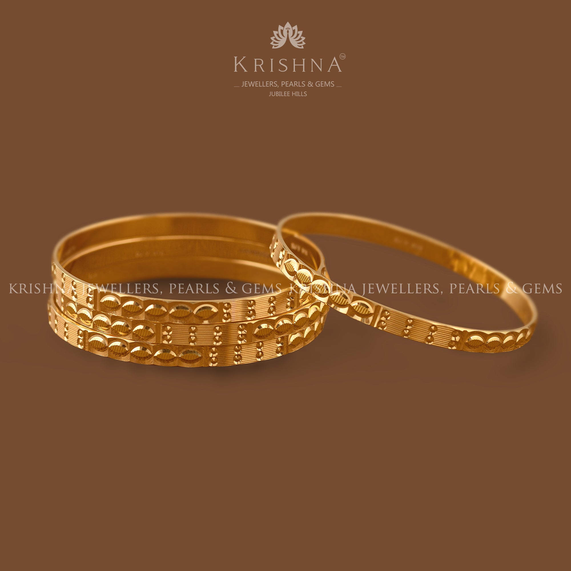 Luxy Gold Bangles - Krishna Jewellers Pearls and Gems