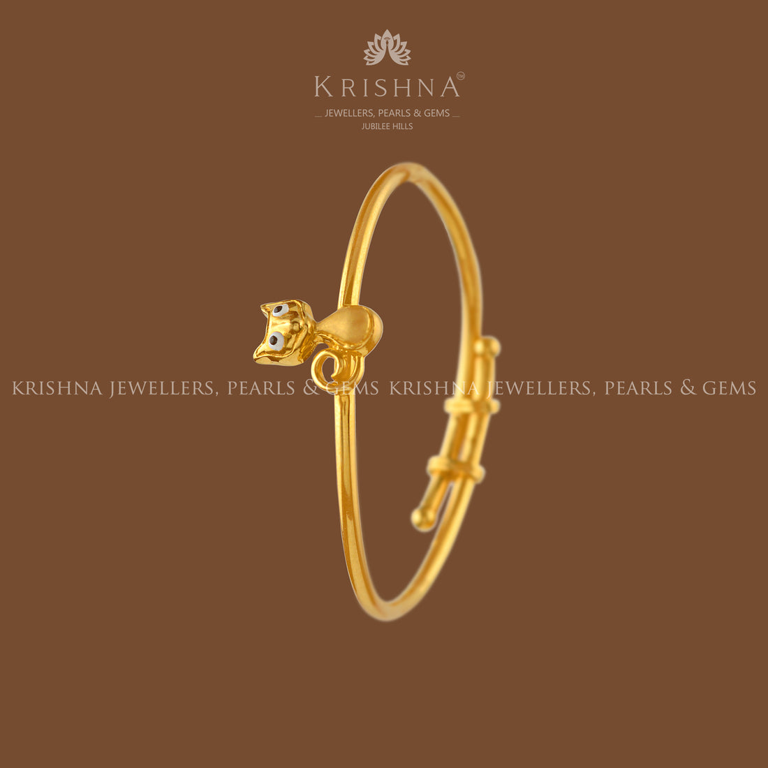 Gold Bangles in Cat Motif - Krishna Jewellers Pearls and Gems