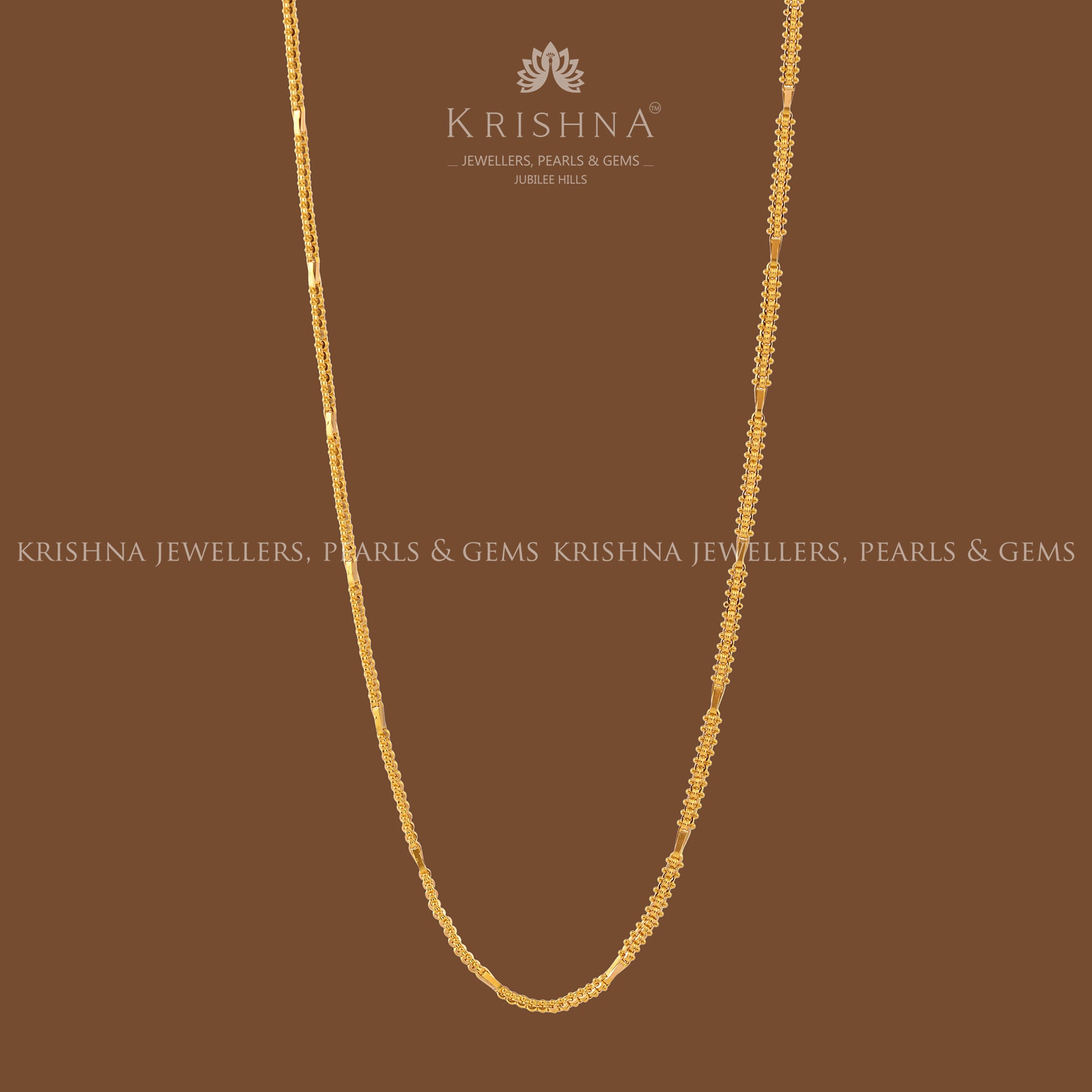 Stylish 22K Gold Necklace - Krishna Jewellers Pearls and Gems