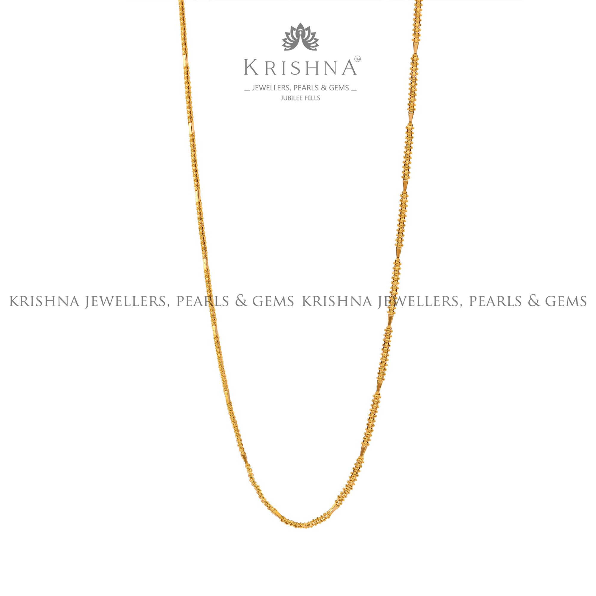 Stylish 22K Gold Necklace - Krishna Jewellers Pearls and Gems